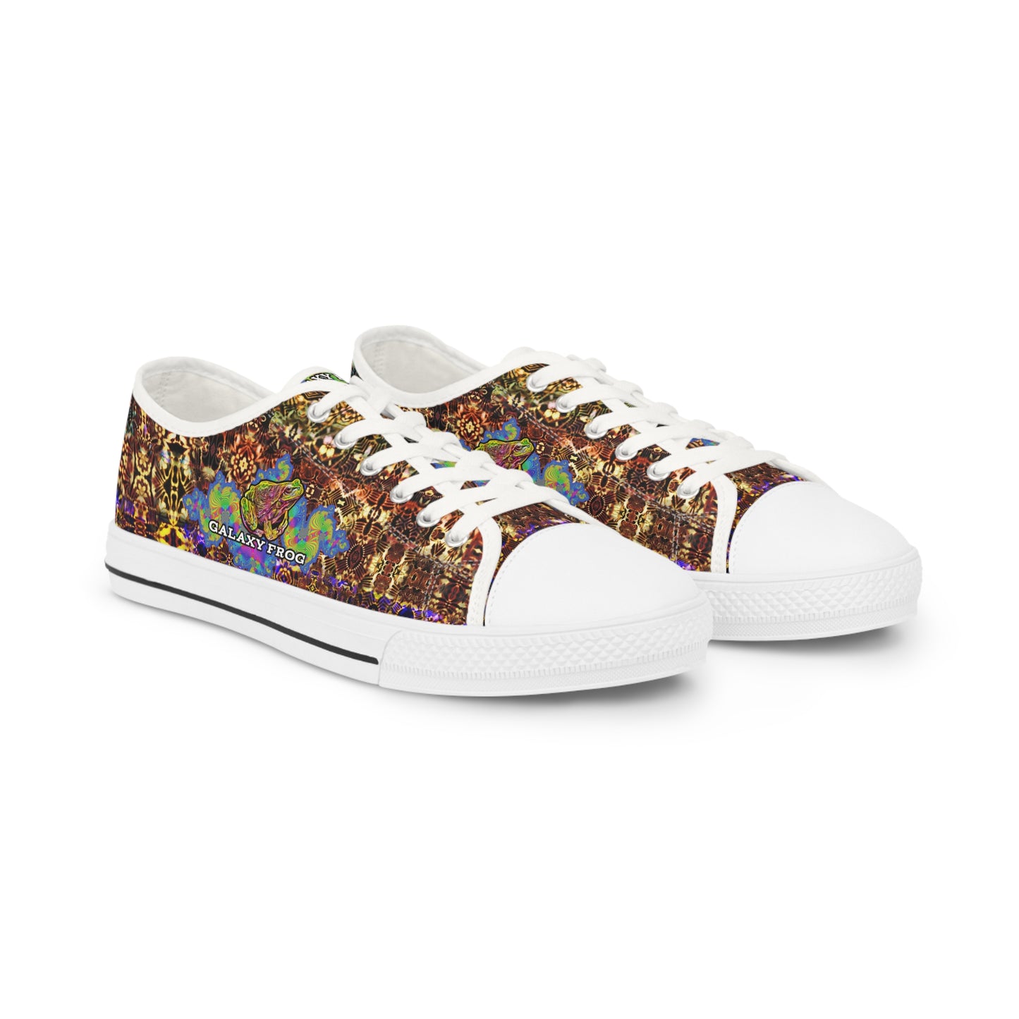 Galaxy Frog Men's Low Top Sneakers "Abaliwo"  Fractal Cymatics 0006