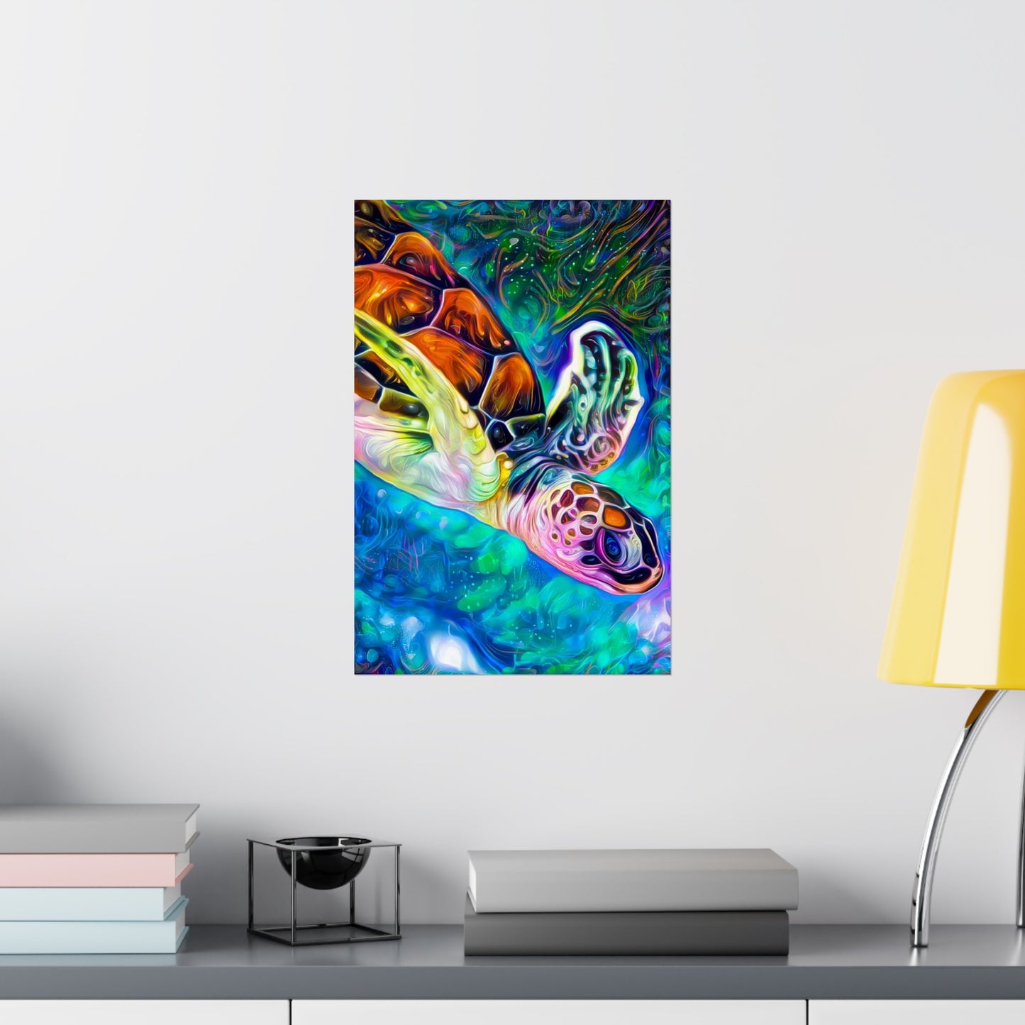 Diving into Dreams Turtle Premium Matte vertical posters