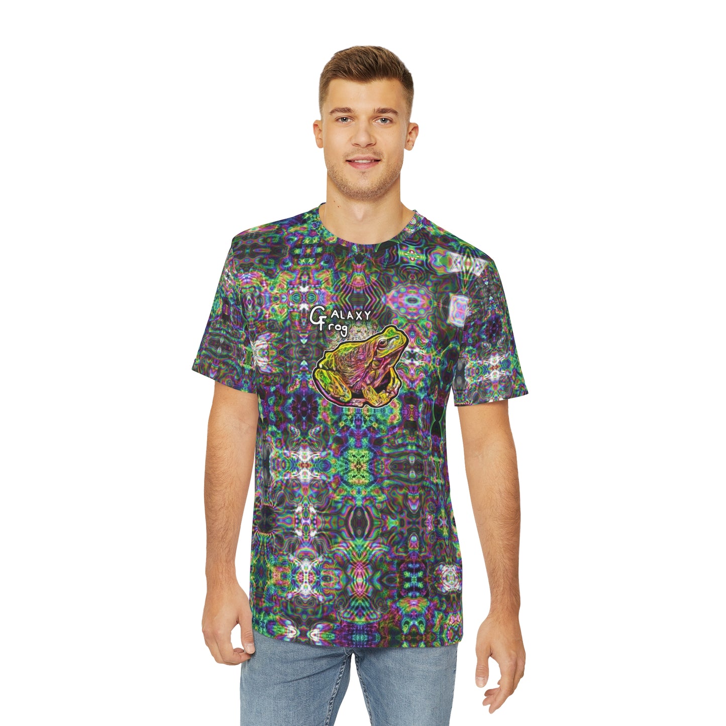 Dazzling Mega Toad Galaxy Frog Cymatics Men's Polyester Tee (AOP) (000)