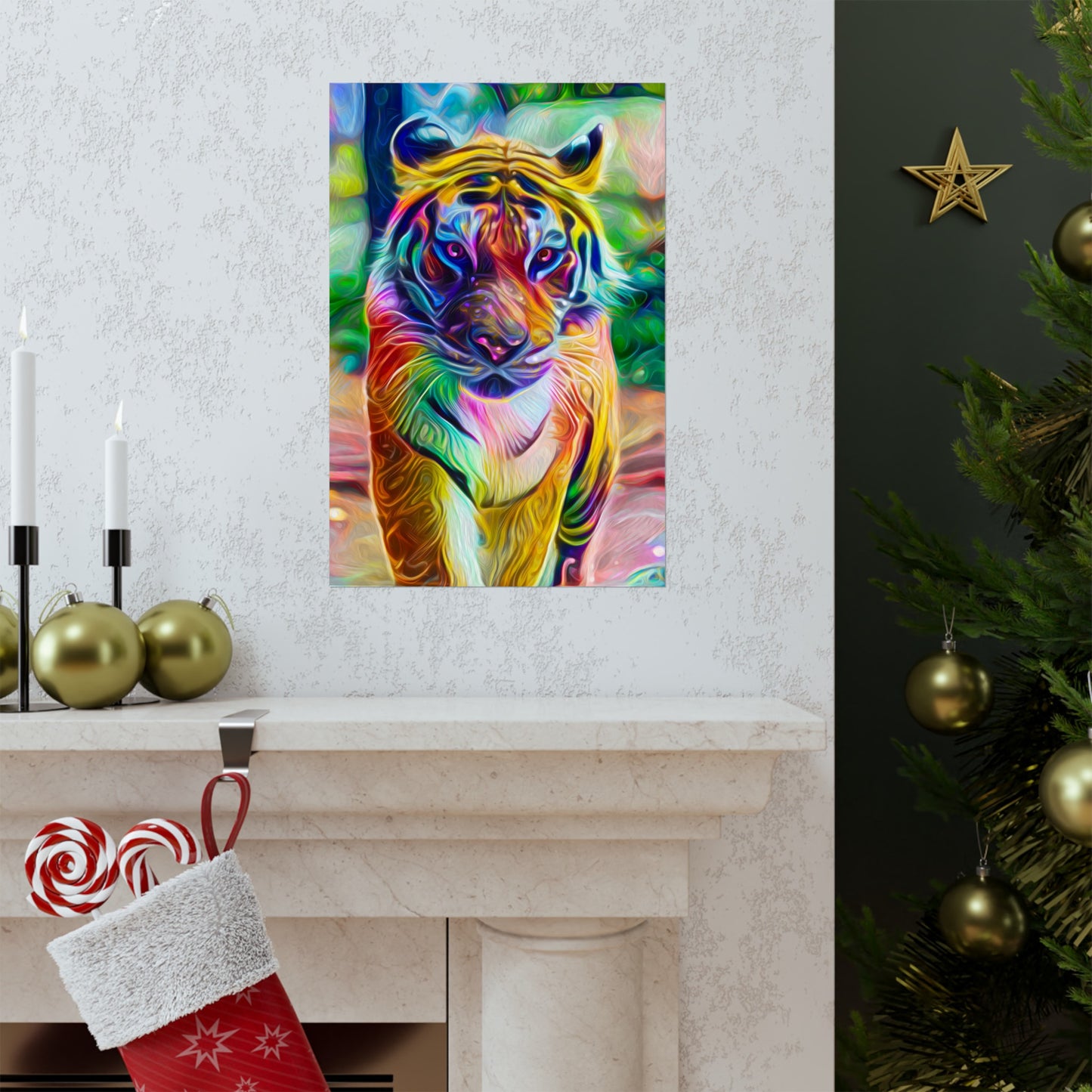 A Wonderfully Colorful World Tiger Premium Matte vertical posters