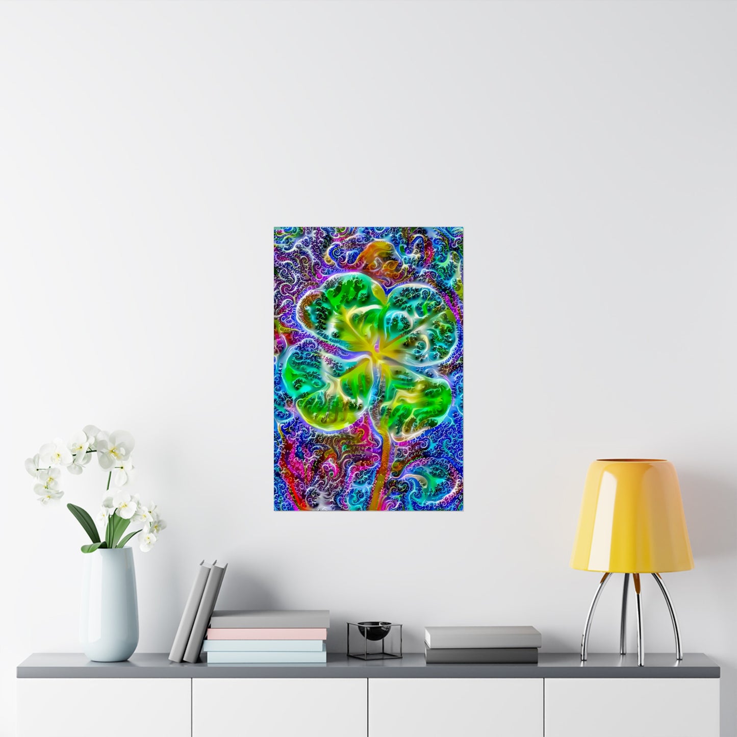 Up All Night to Get Lucky 4-Leaf Clover Premium Matte vertical posters