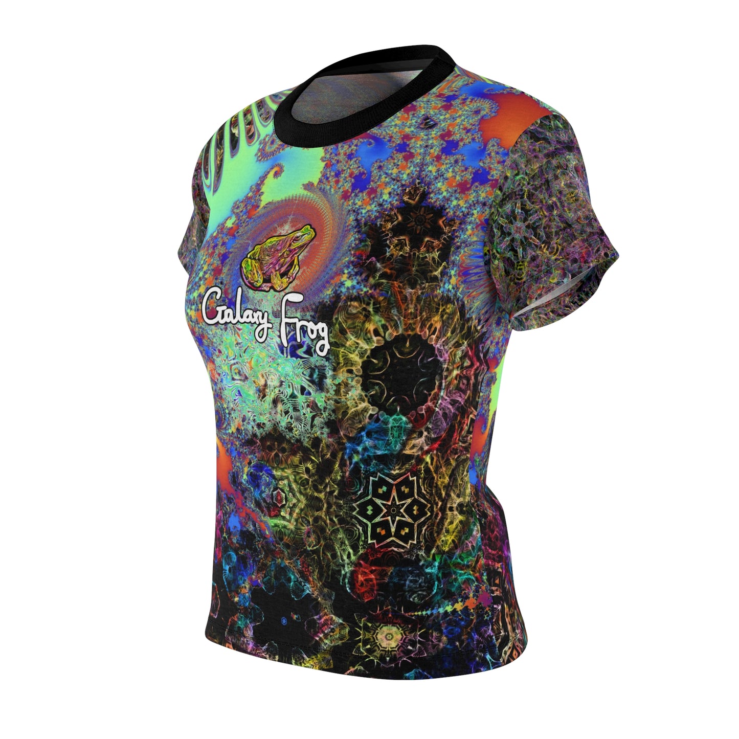 Galaxy Frog Women's psychedelic horse art and fractal Cymatics AOP Cut & Sew Tee