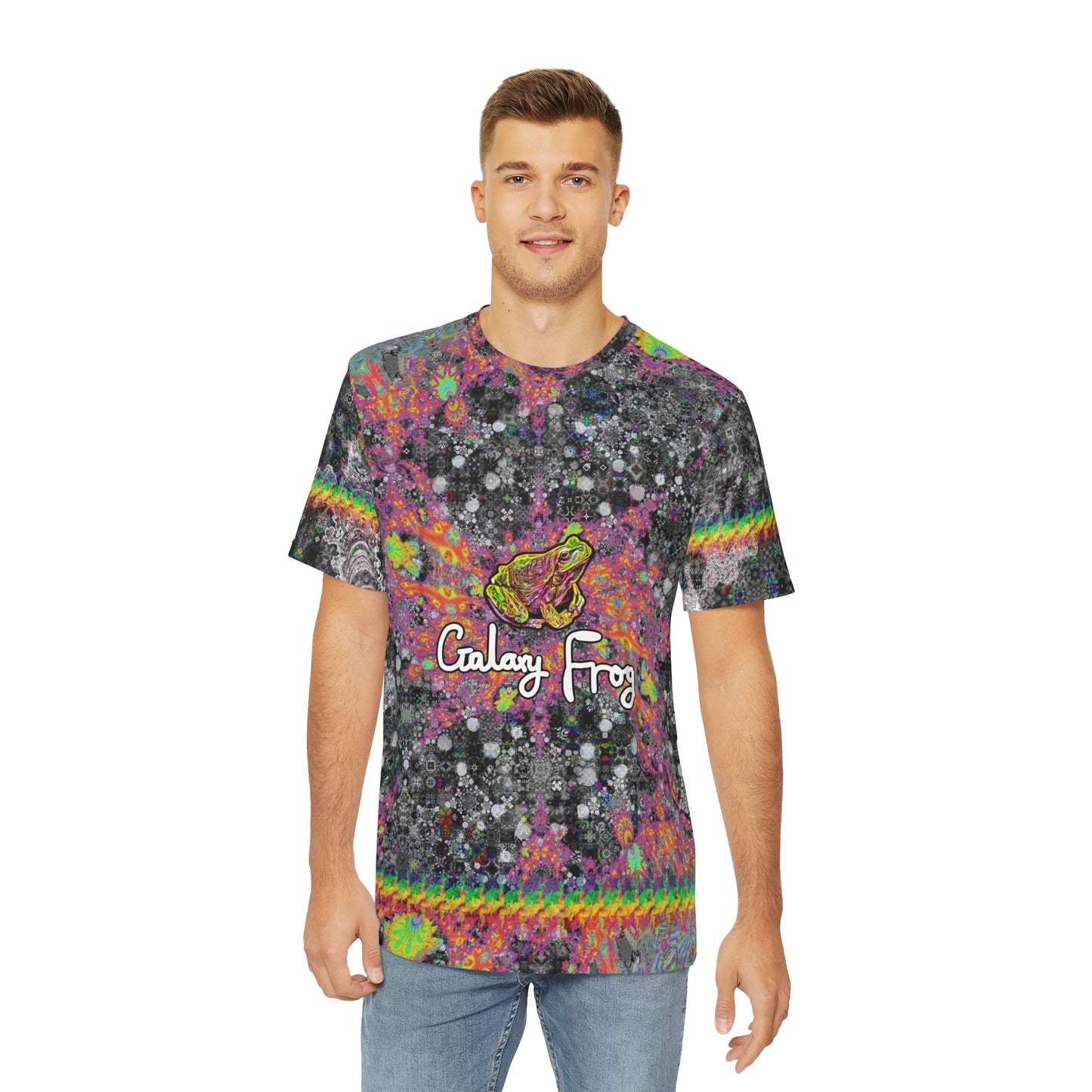 Galaxy Frog Fractal Cymatics Raleigh Ecstatic Dance T shirt (AOP) 0002