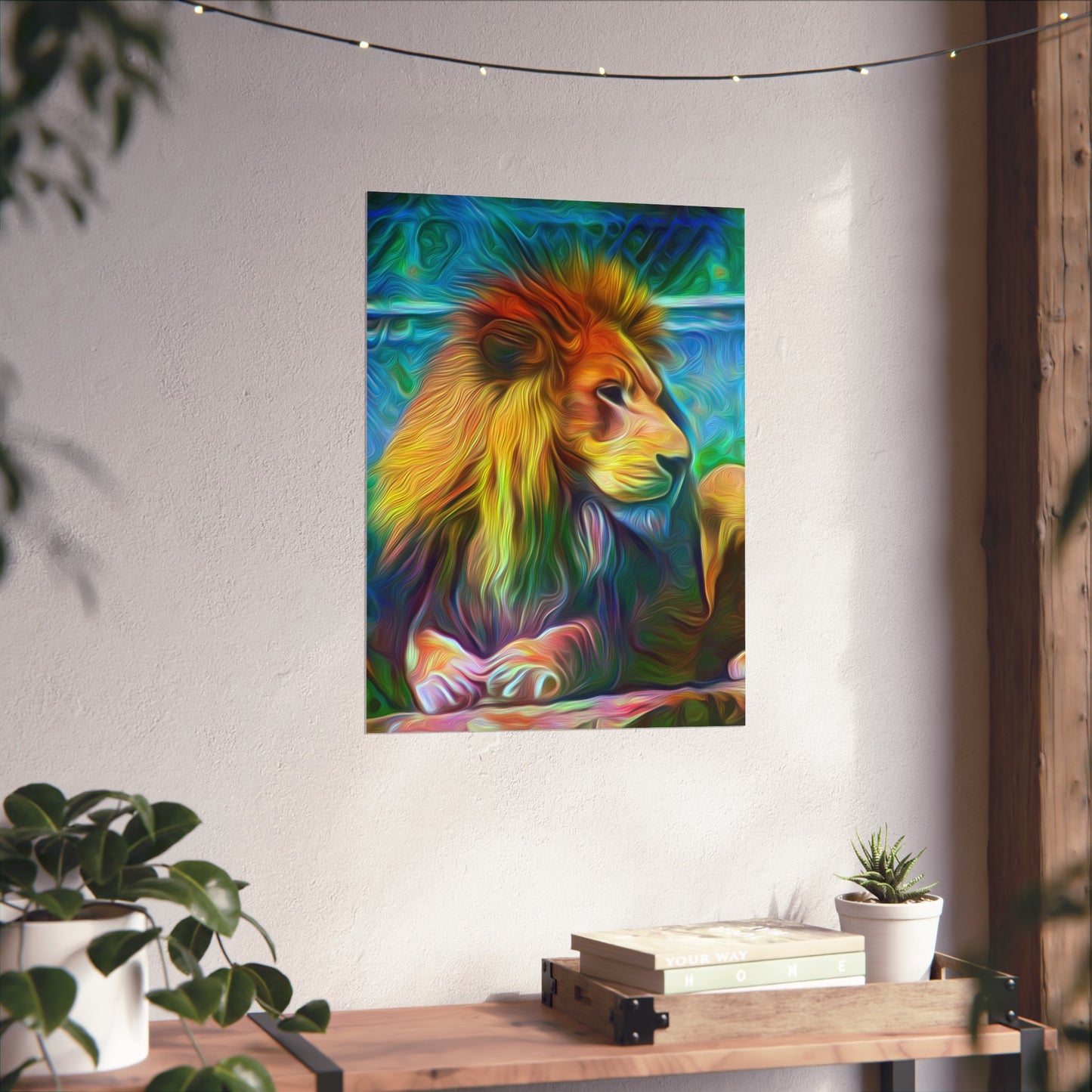 Under the Sun's Brilliant Blanket Lion Premium Matte vertical posters