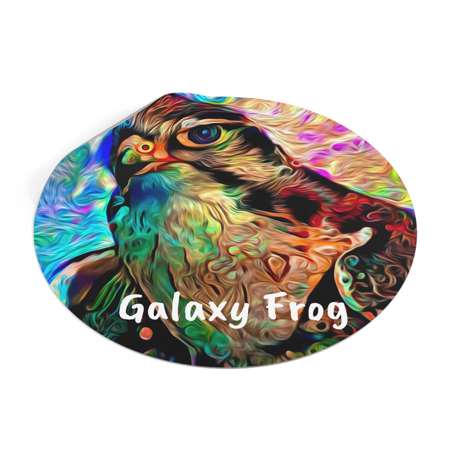 Galaxy Frog Hawk Round Vinyl Stickers