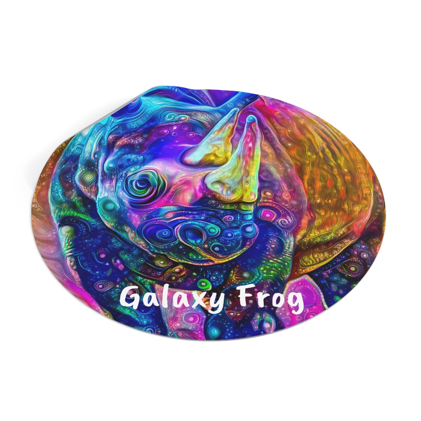 Galaxy Frog Rhino Round Vinyl Stickers