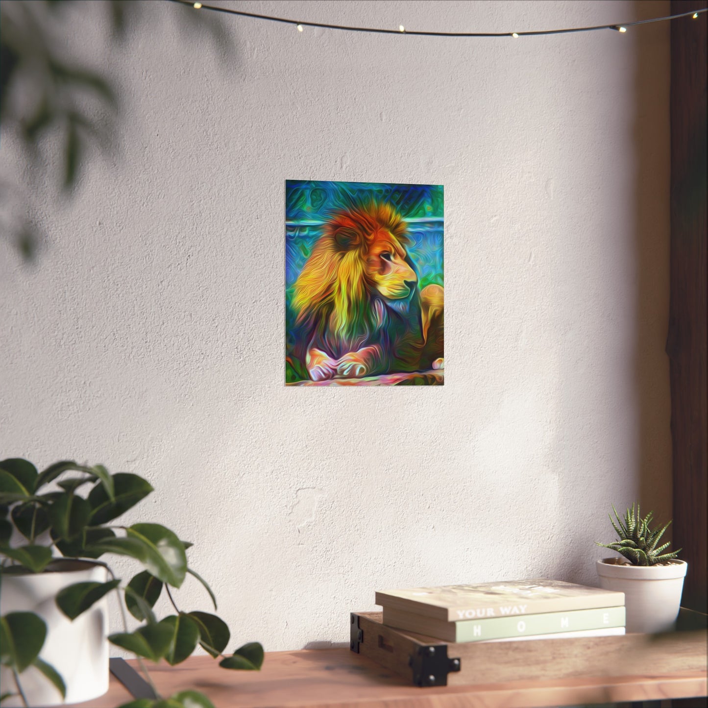 Under the Sun's Brilliant Blanket Lion Premium Matte vertical posters