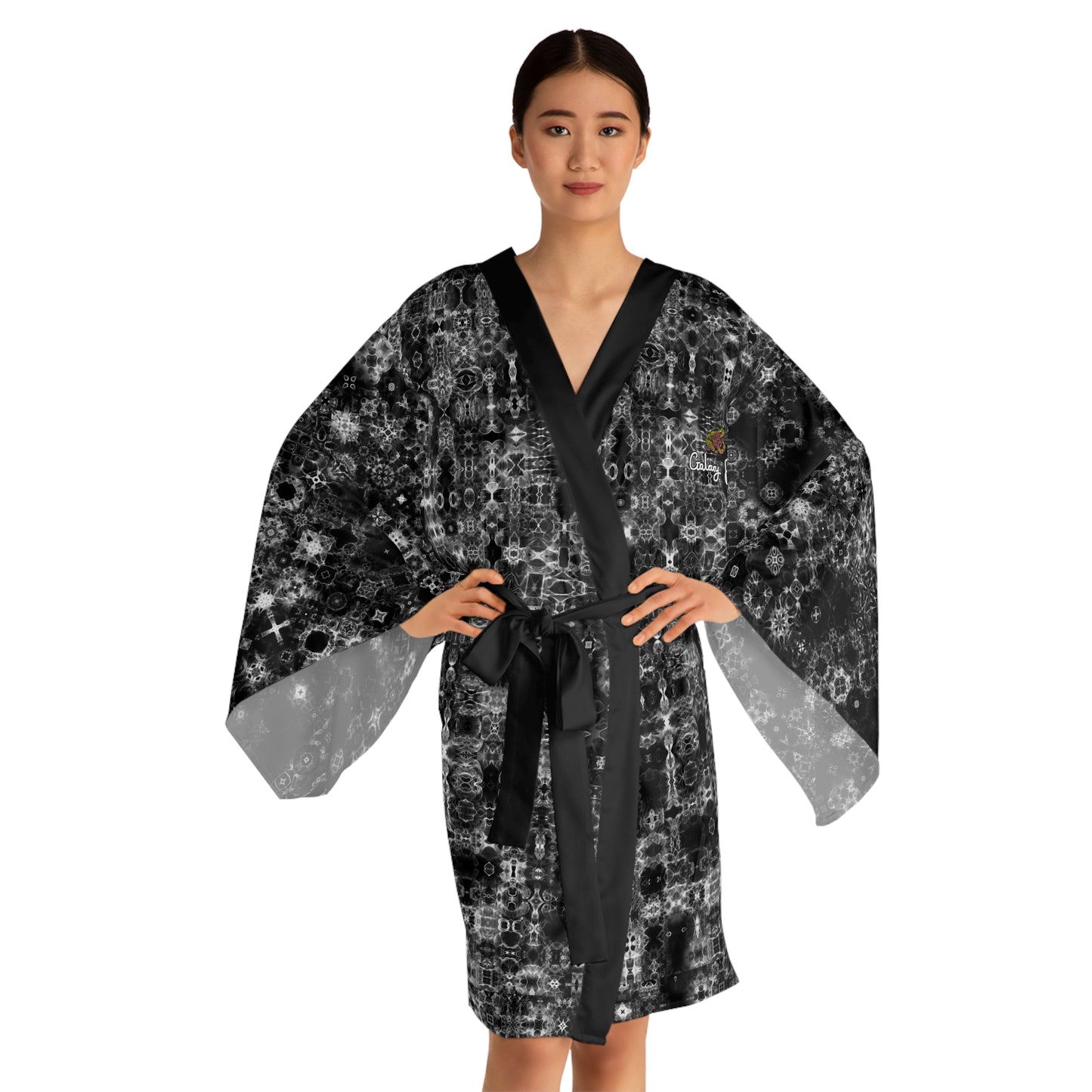 Long Sleeve Galaxy Frog Cymatics Kimono Robe - 0001