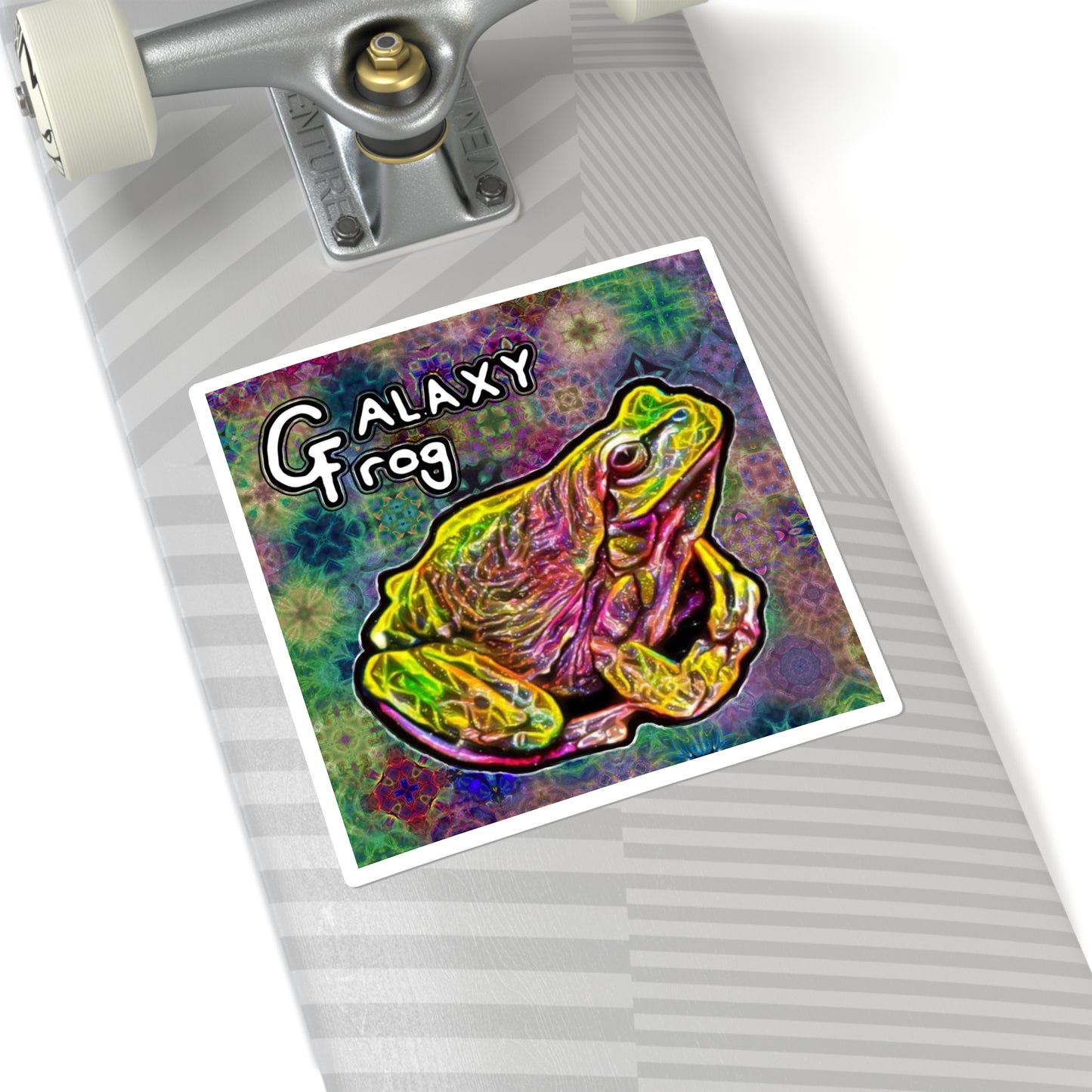 Galaxy Frog Cymagic Kaleidoscape Square Stickers