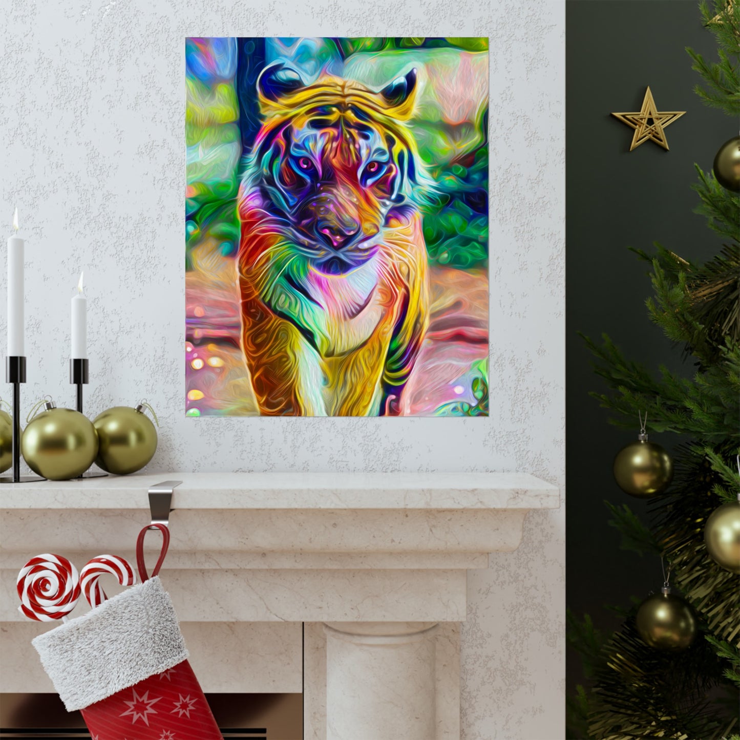 A Wonderfully Colorful World Tiger Premium Matte vertical posters