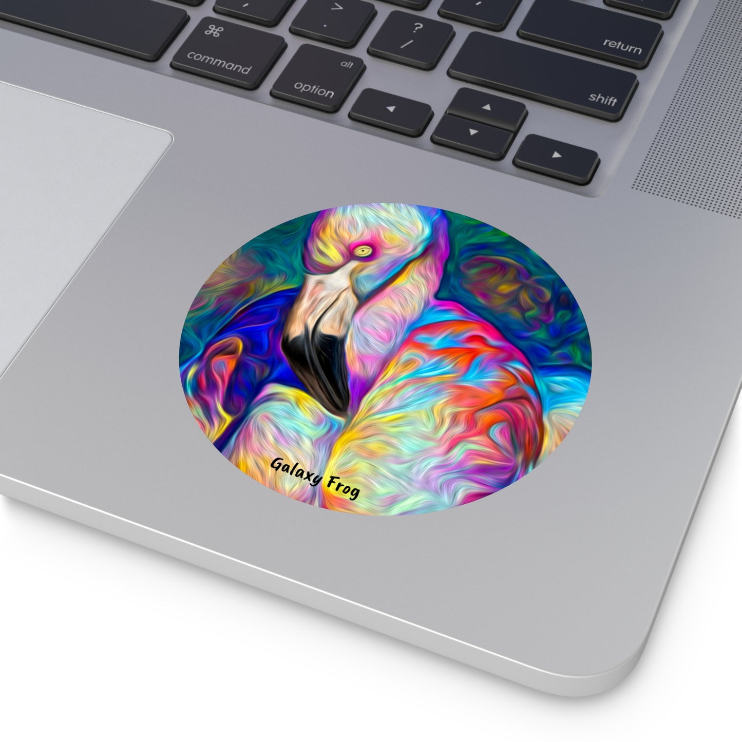 Galaxy Frog Flamingo Round Vinyl Stickers