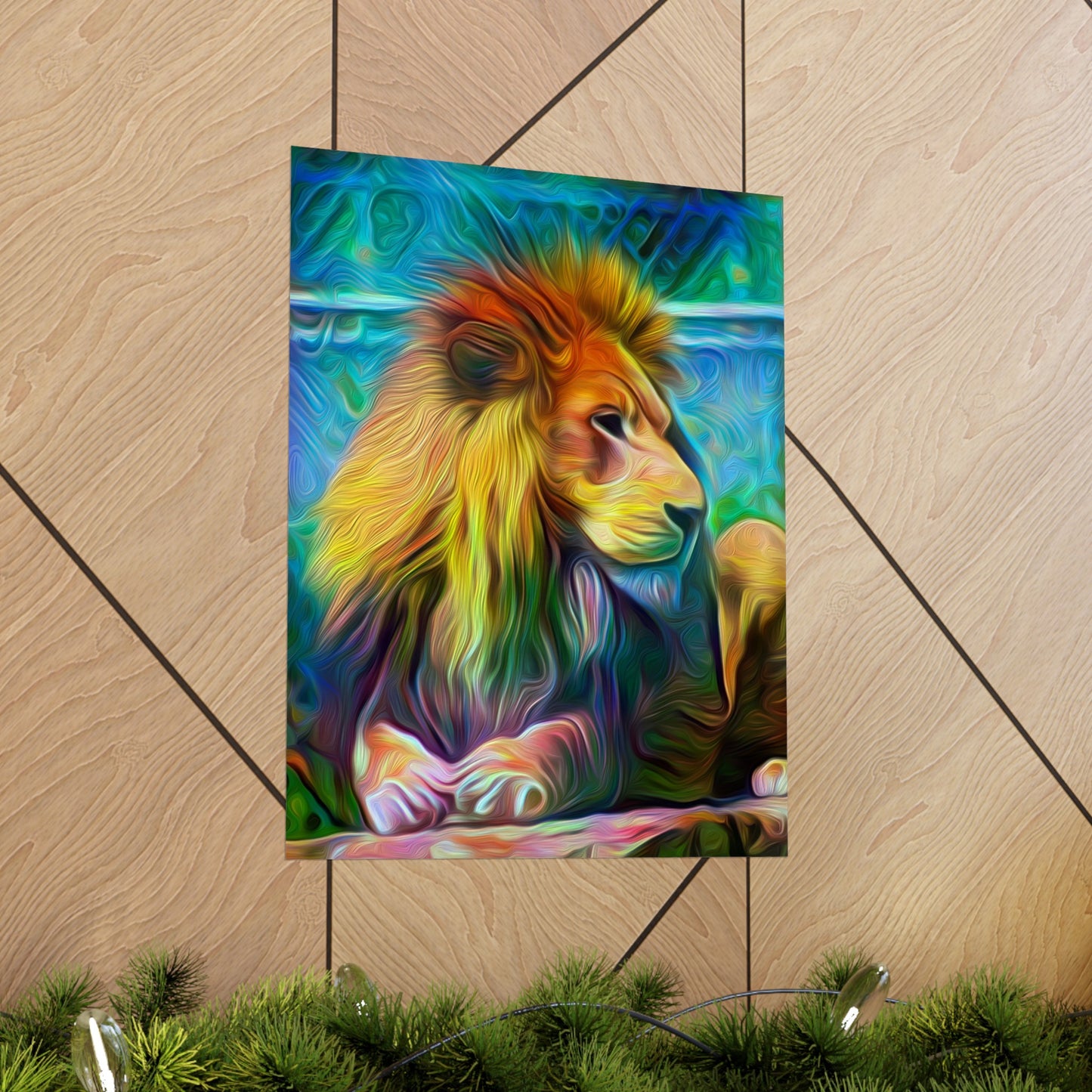 Under the Sun's Brilliant Blanket Lion Premium Matte vertical posters