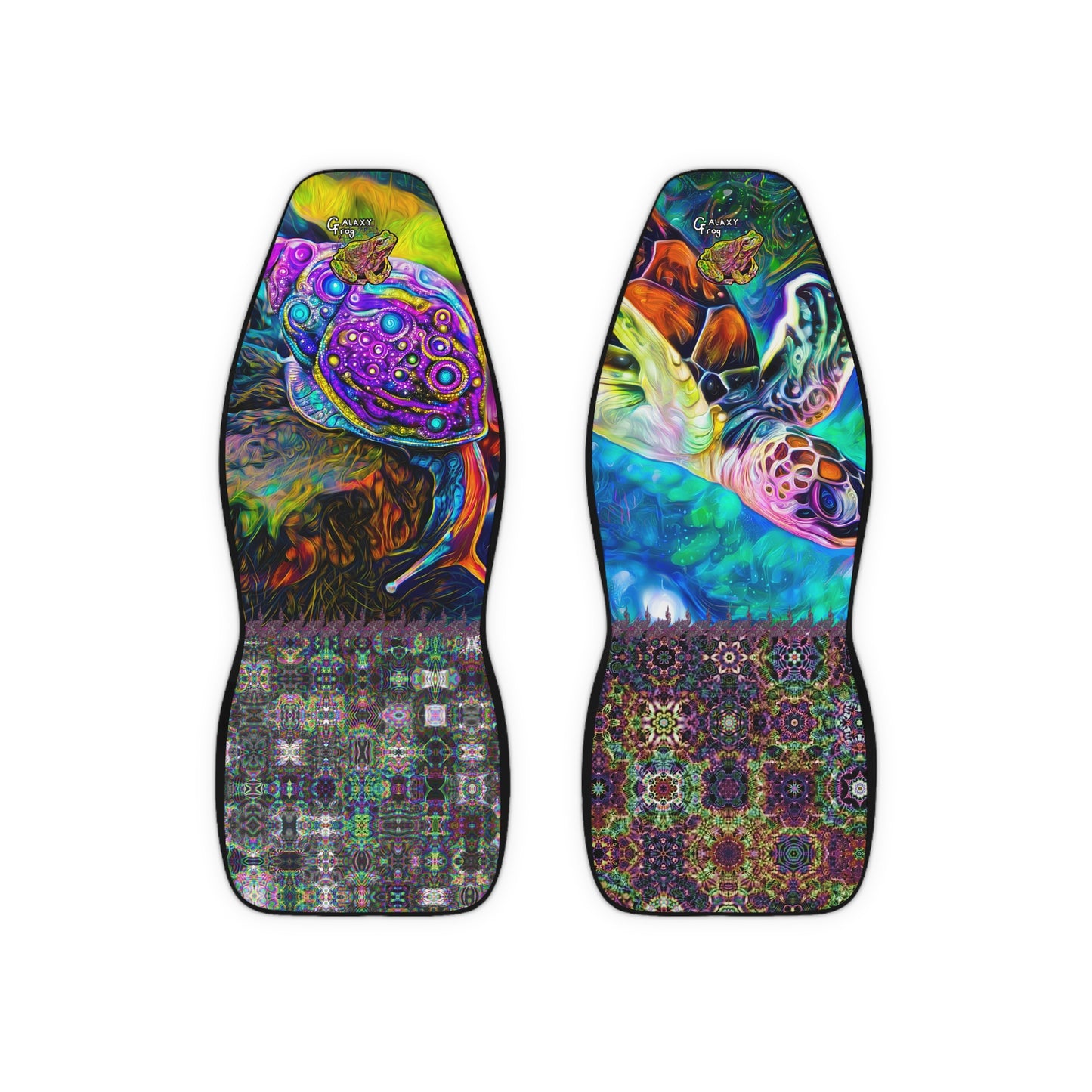 Galaxy Frog Fractal Cymagic Animals Polyester Car Seat Covers