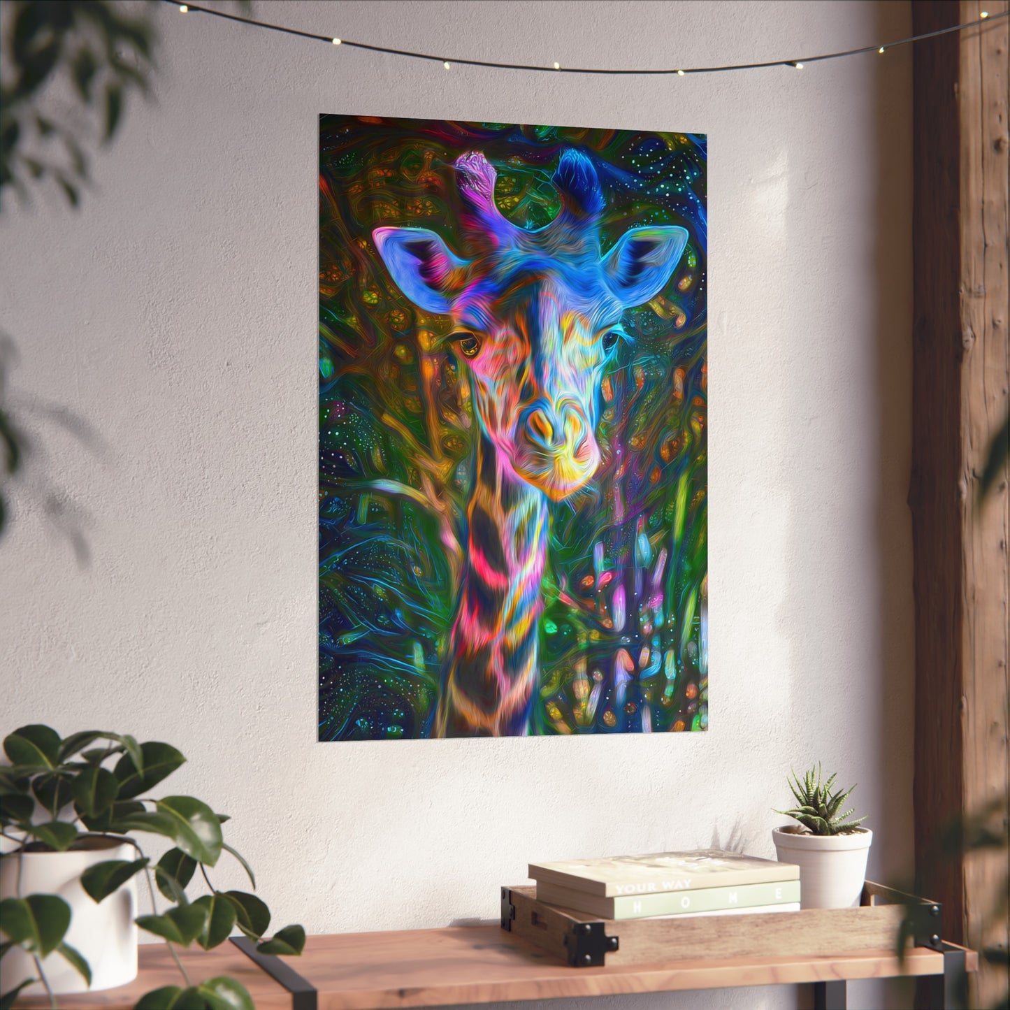 Gentle Dreaming Giant Giraffe Premium Matte vertical posters