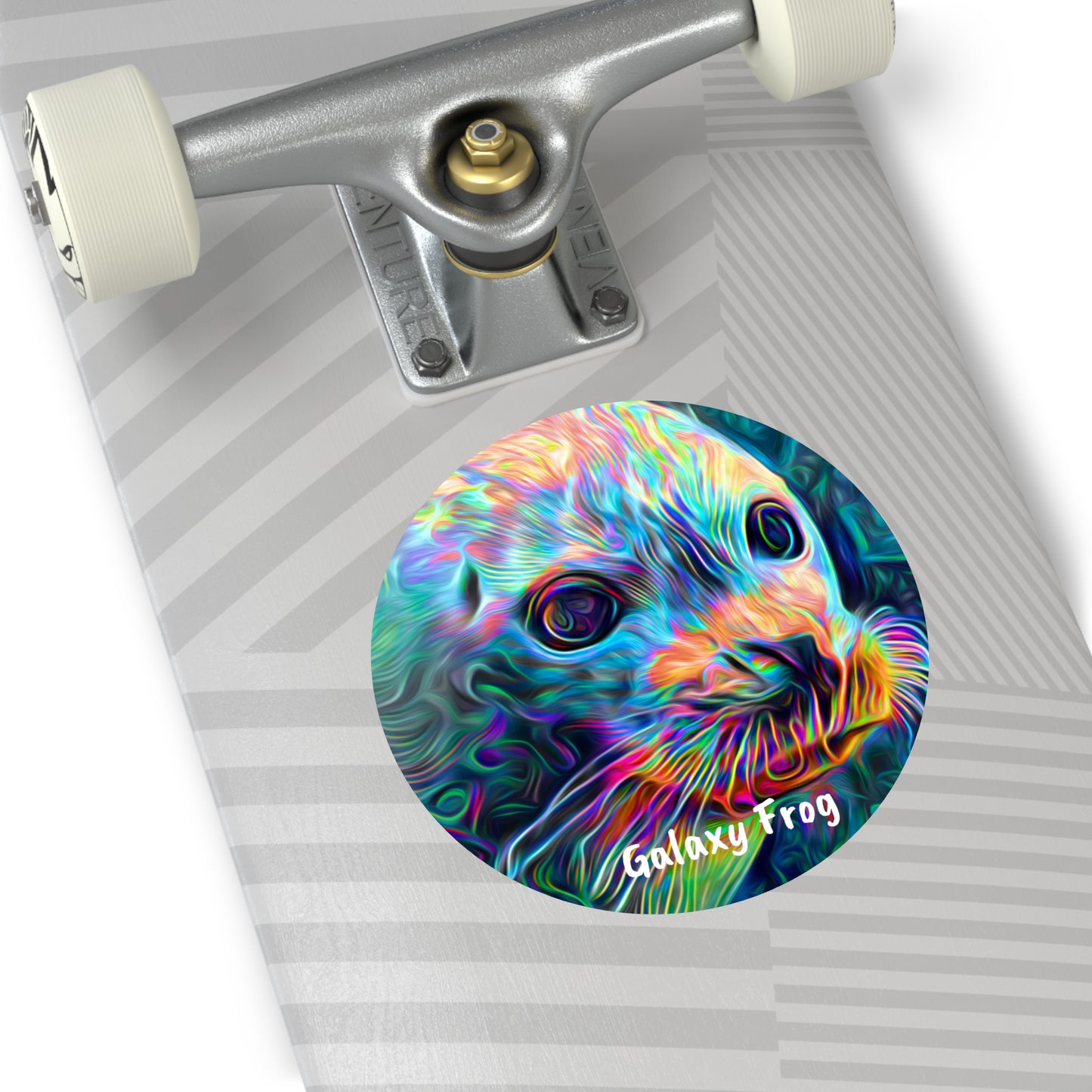 Galaxy Frog Seal Round Vinyl Stickers