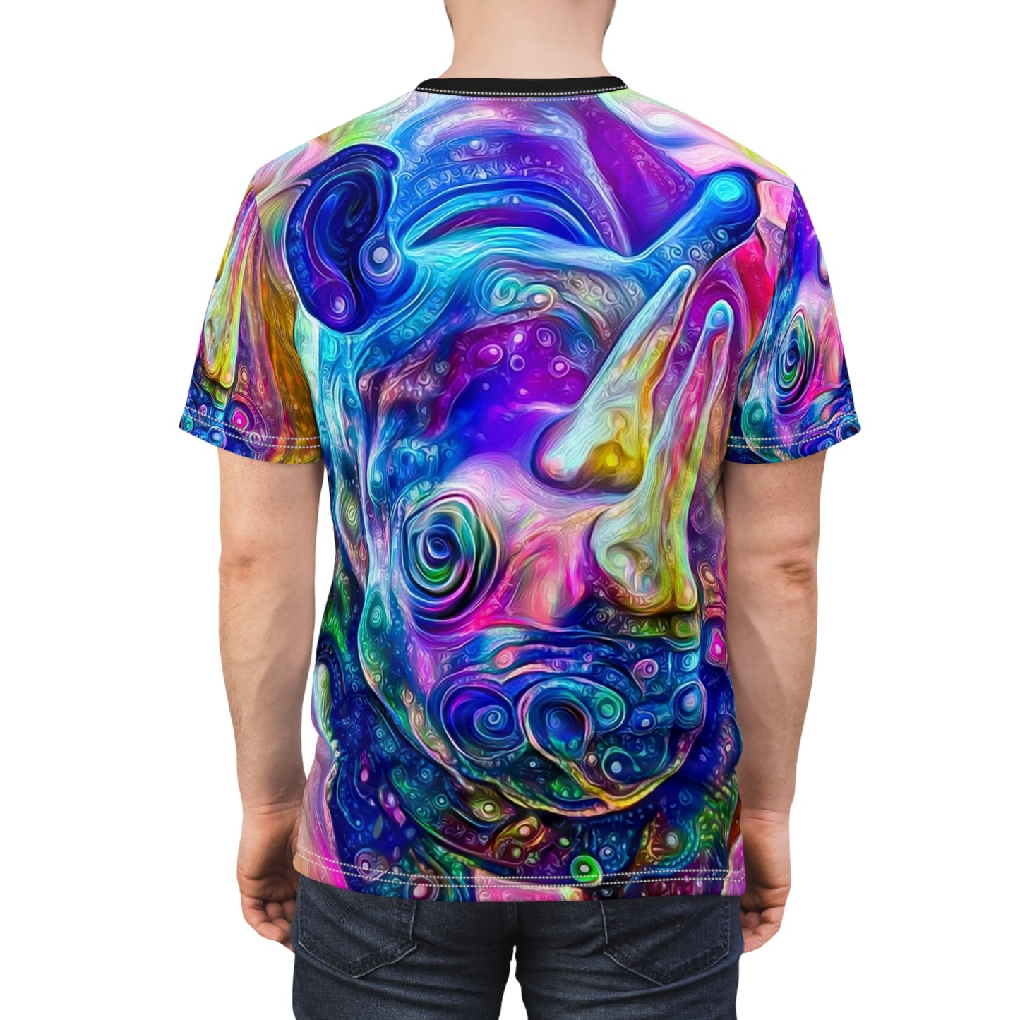 Rad Rainbow Rhino Unisex AOP Cut & Sew Tee