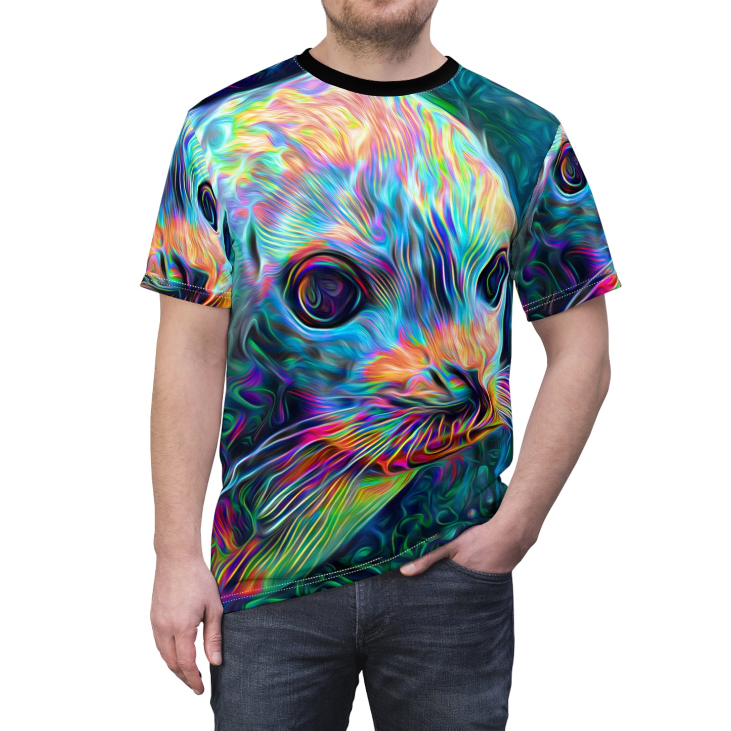 Deep Sea Drifting Seal Unisex AOP Cut & Sew Tee