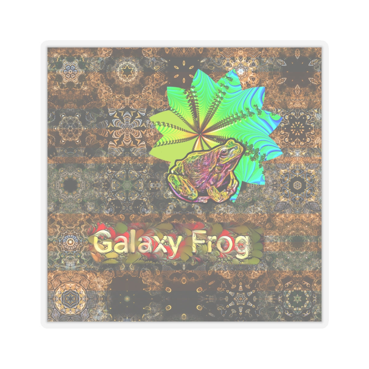 Fractal Cymatics Galaxy Frog Stickers