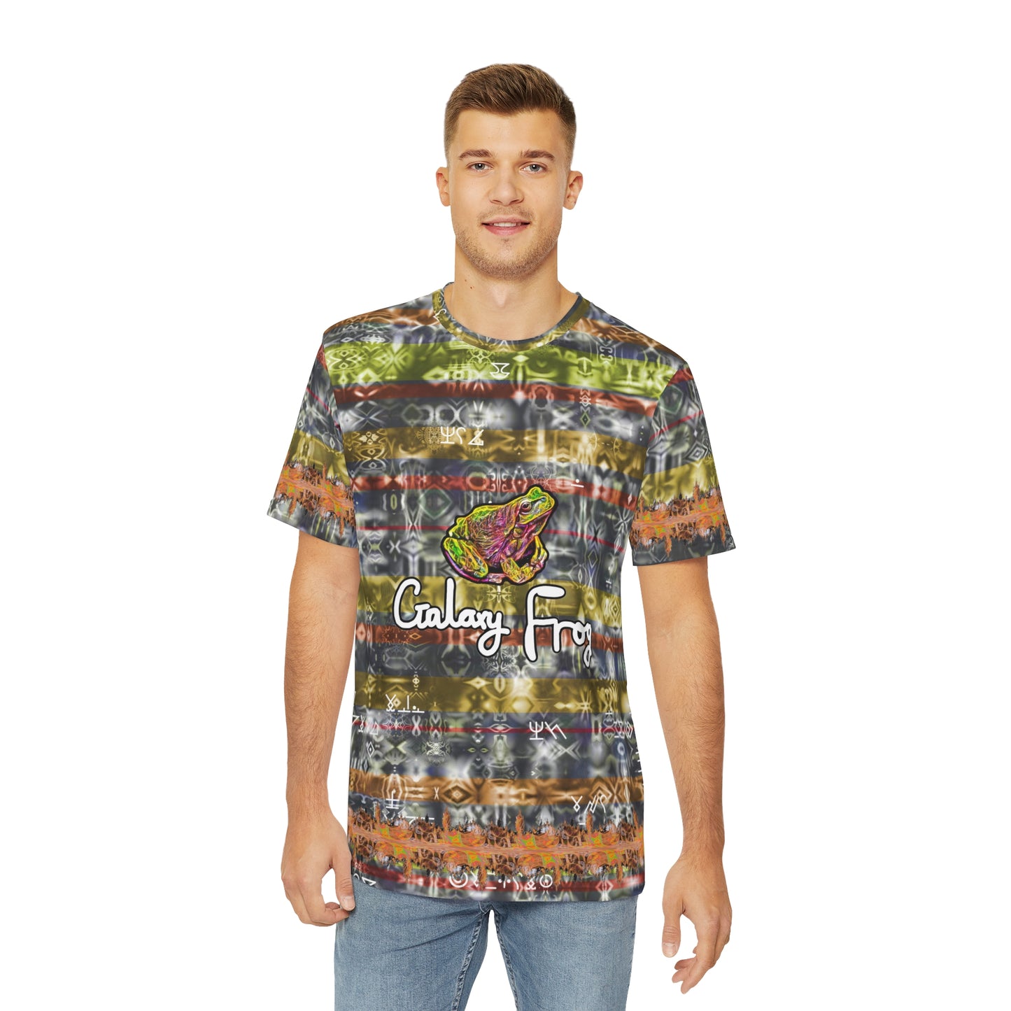 Galaxy Frog Fractal Cymatics Art Men's Polyester Tee (AOP) 0005