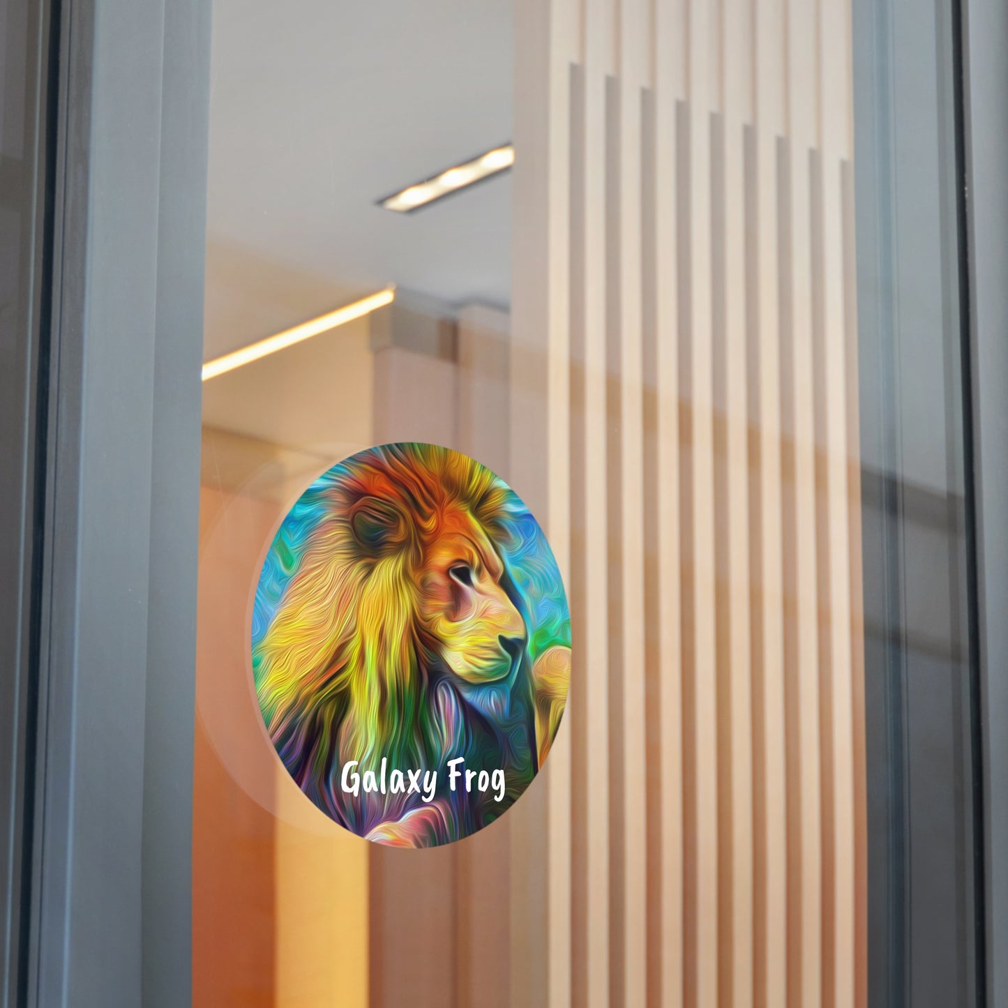 Galaxy Frog Lion Round Vinyl Stickers