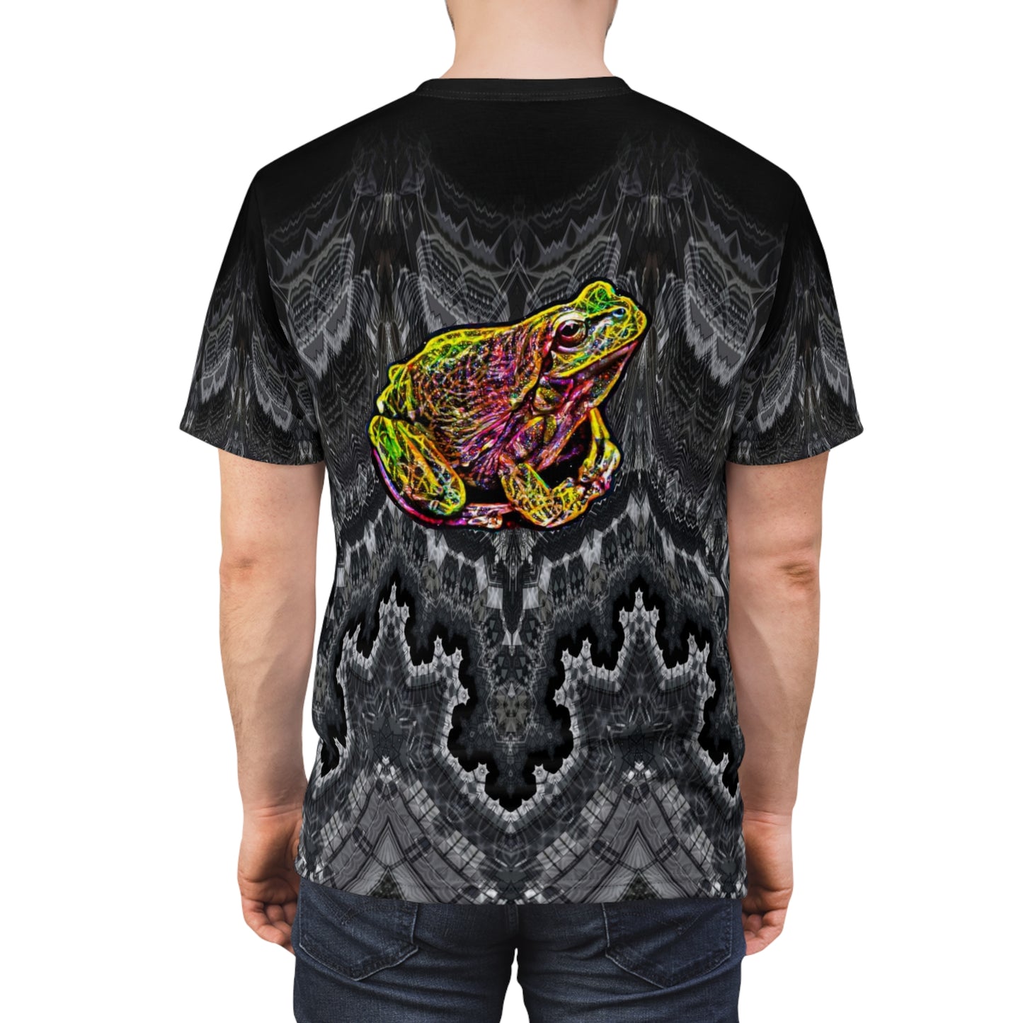 Galaxy Frog Fractal Cymatics AOP Cut & Sew Tee