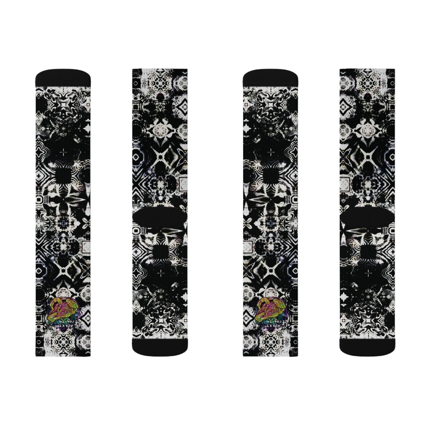 Galaxy Frog Cymatic Kaleidoscape Socks