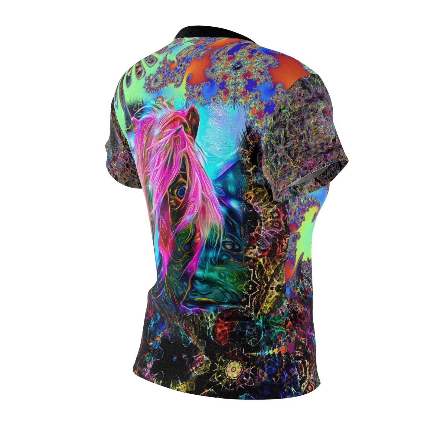 Galaxy Frog Women's psychedelic horse art and fractal Cymatics AOP Cut & Sew Tee