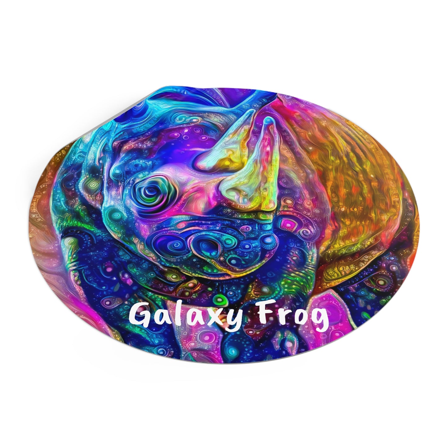 Galaxy Frog Rhino Round Vinyl Stickers