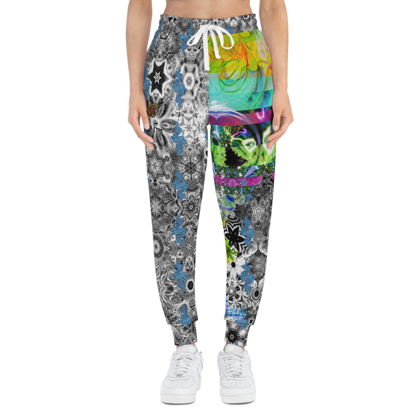 Galaxy Frog Fractal Cymatics Comfortable Athletic Joggers (AOP) 0001