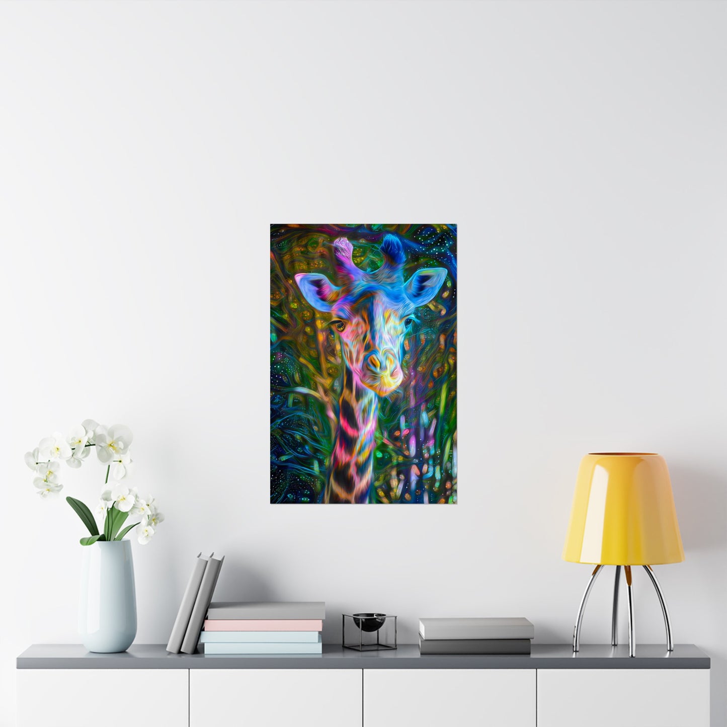 Gentle Dreaming Giant Giraffe Premium Matte vertical posters