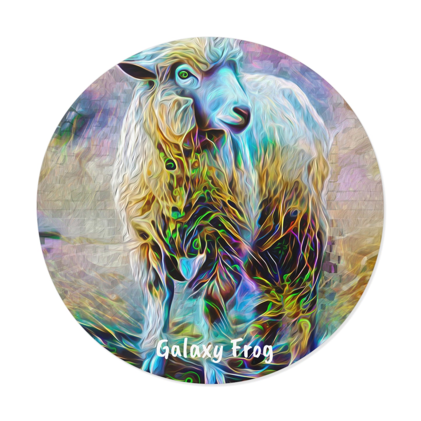 Galaxy Frog Sheep Round Vinyl Stickers