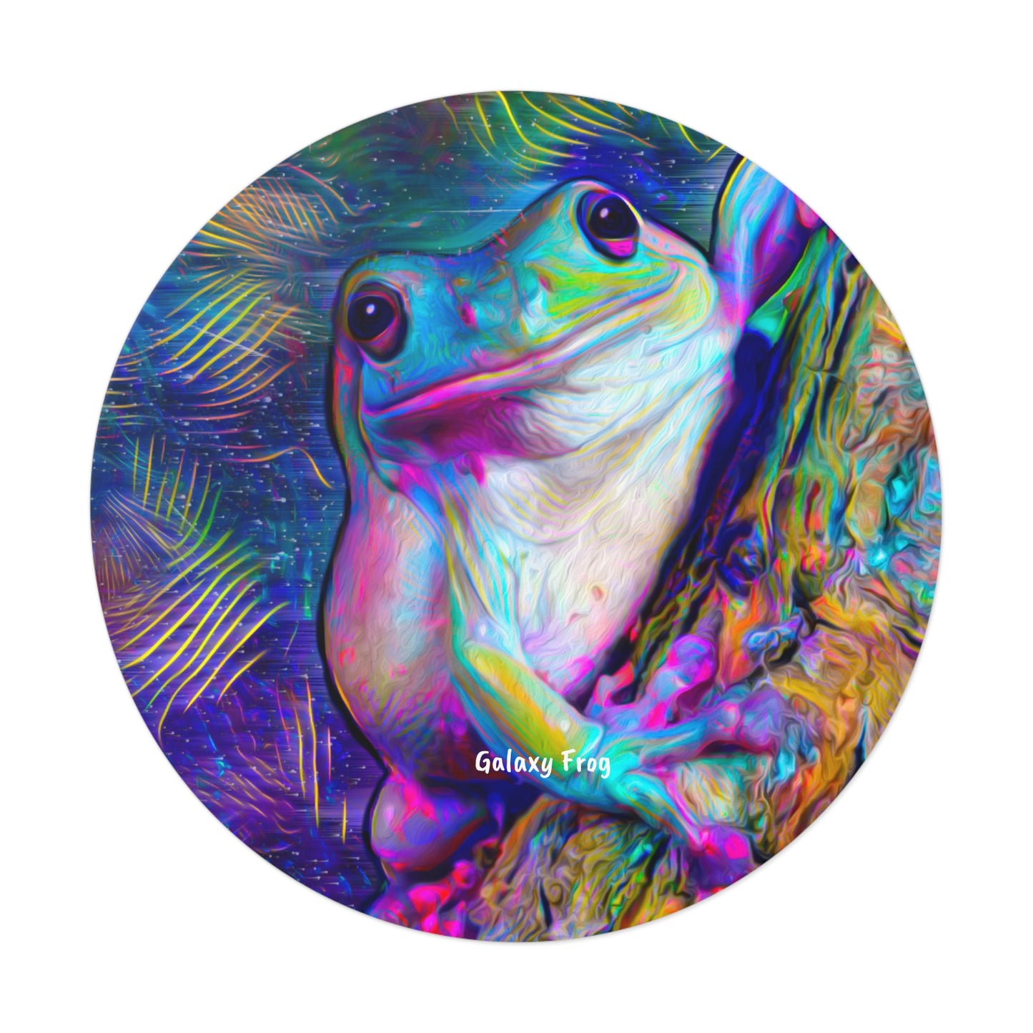 Galaxy Frog Frog Round Vinyl Stickers