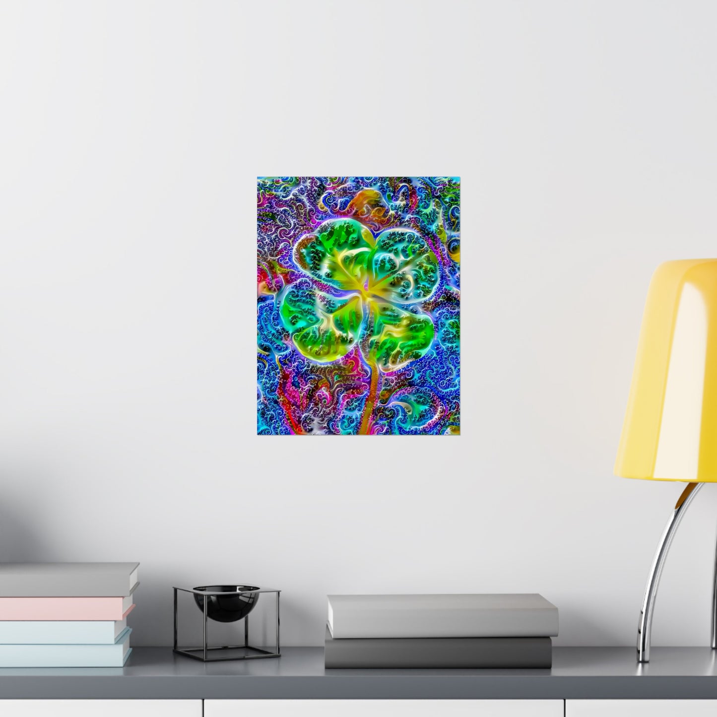 Up All Night to Get Lucky 4-Leaf Clover Premium Matte vertical posters