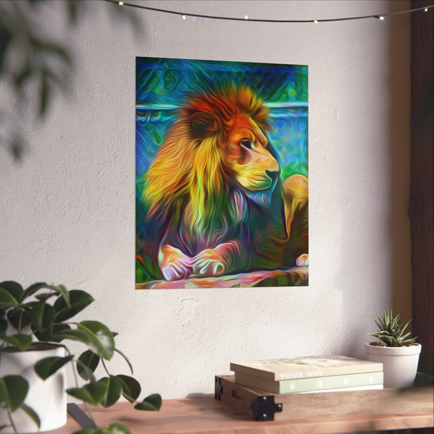 Under the Sun's Brilliant Blanket Lion Premium Matte vertical posters