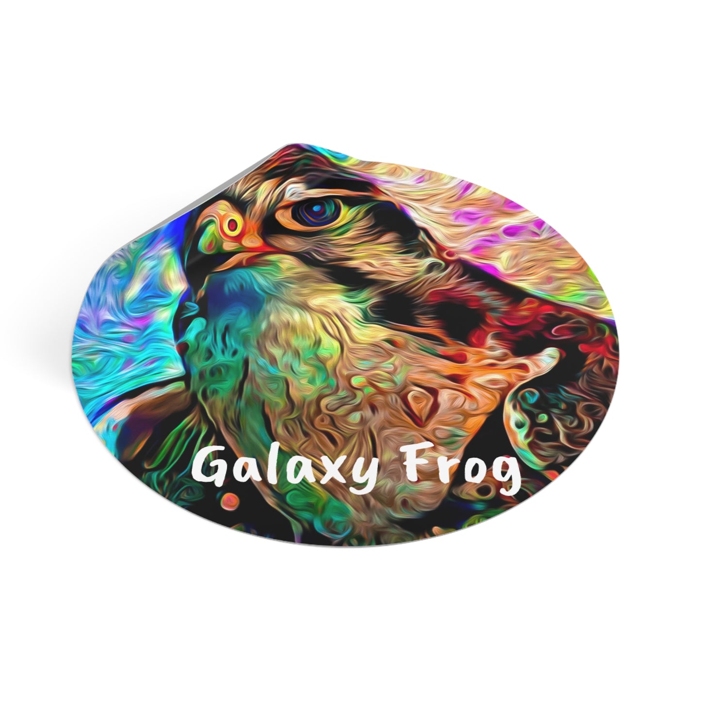 Galaxy Frog Hawk Round Vinyl Stickers