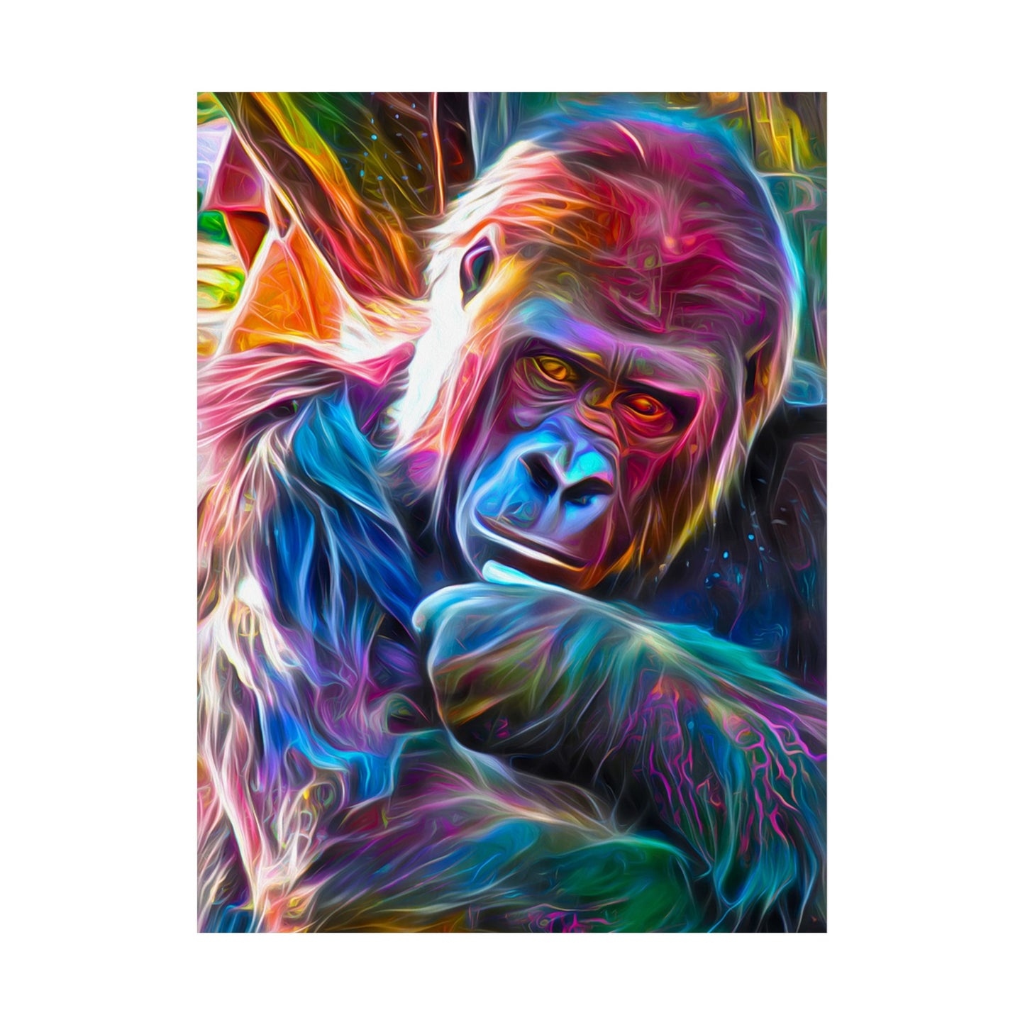 Neon Sunset Gorilla Premium Matte vertical posters