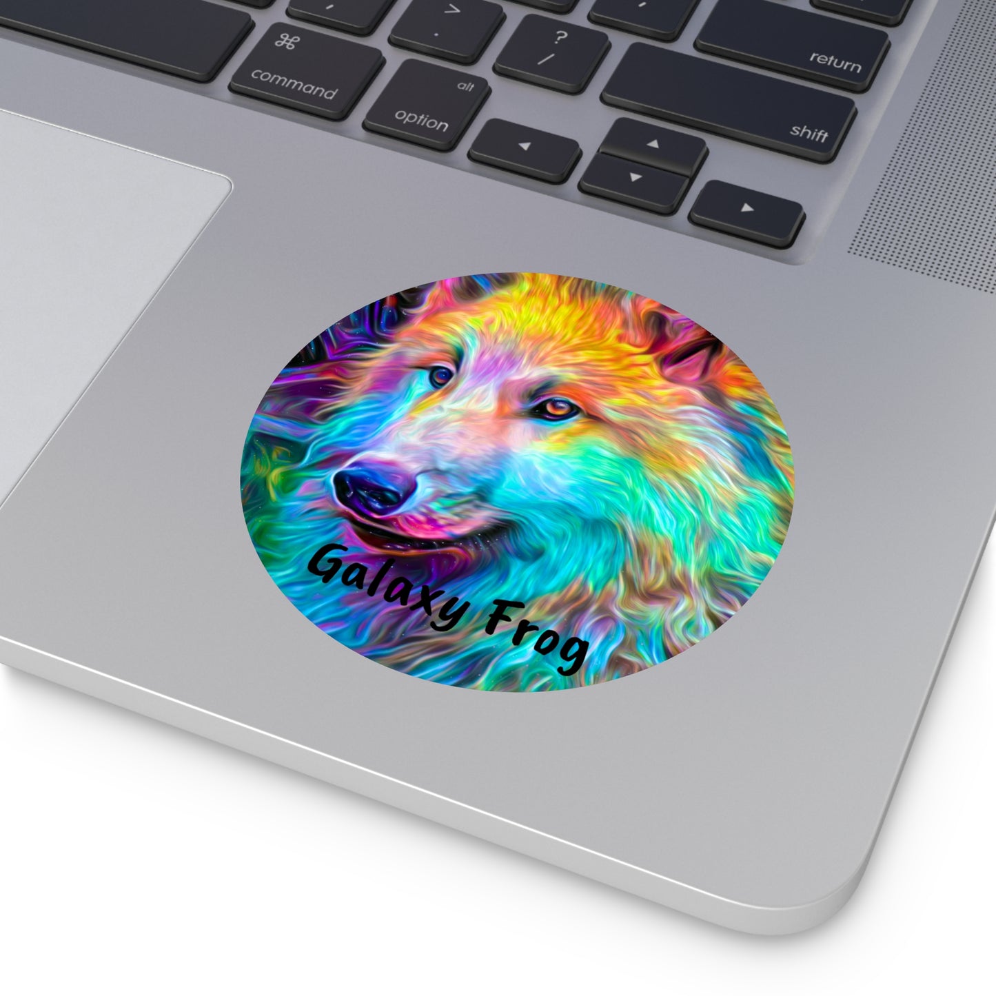 Galaxy Frog Wolf Round Vinyl Stickers