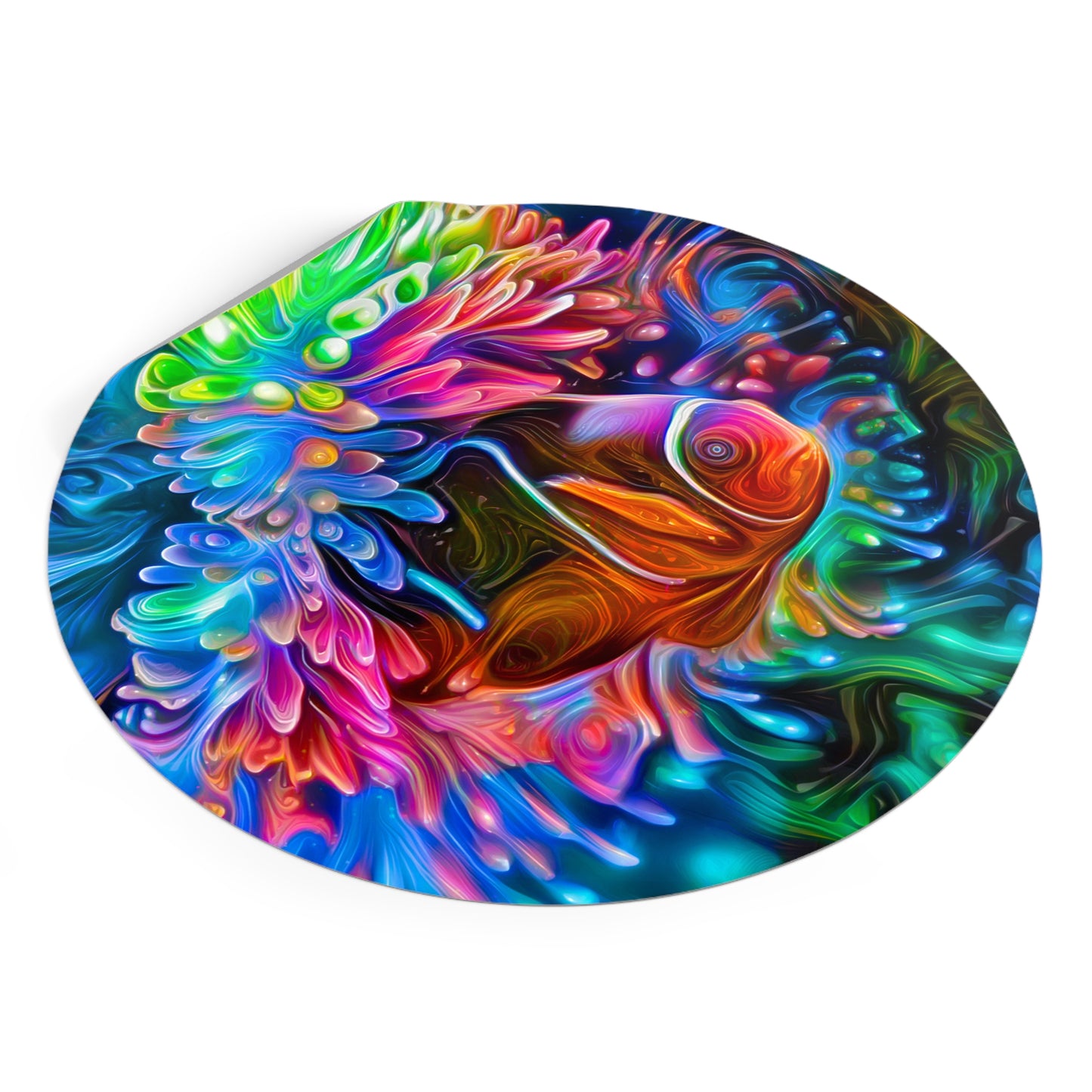 Galaxy Frog Guppy Round Vinyl Stickers