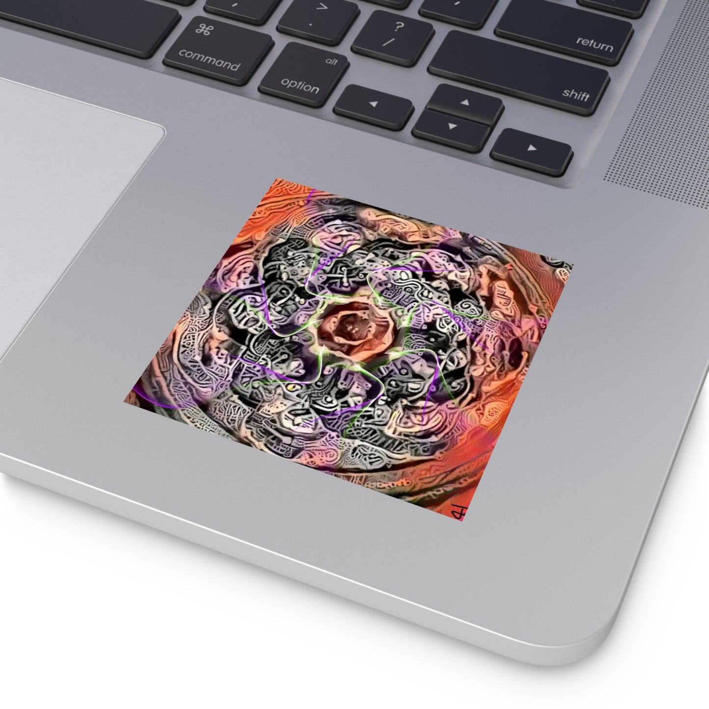 Galaxy Frog Cymatics Art Square Vinyl Stickers