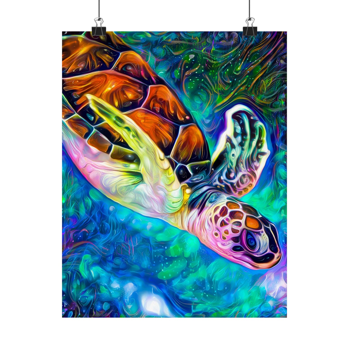 Diving into Dreams Turtle Premium Matte vertical posters