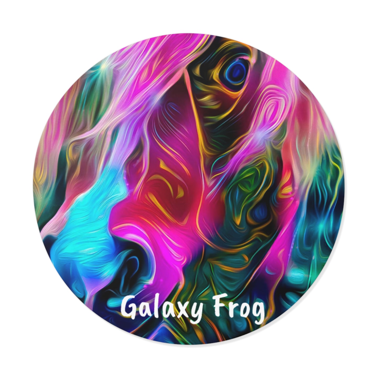 Galaxy Frog Horse Round Vinyl Stickers