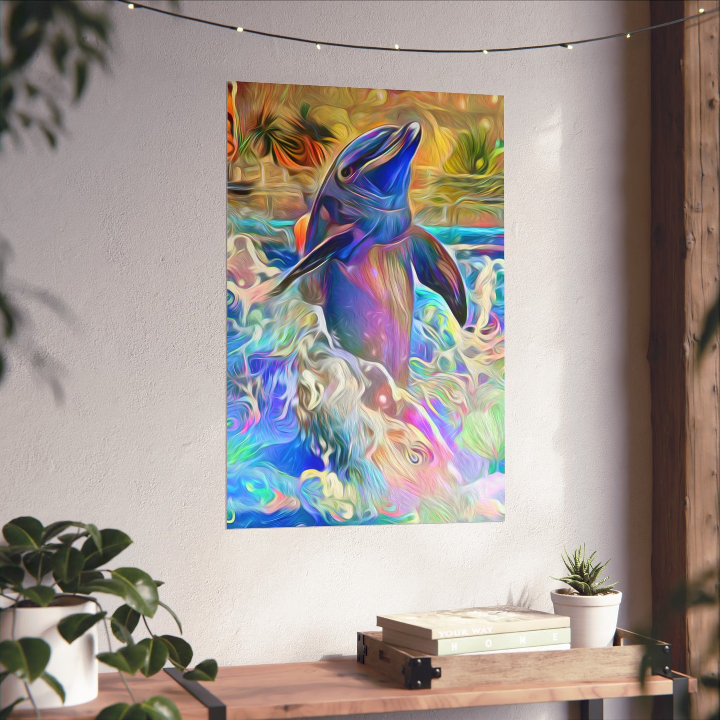 A Splash of Color Dolphin Premium Matte vertical posters