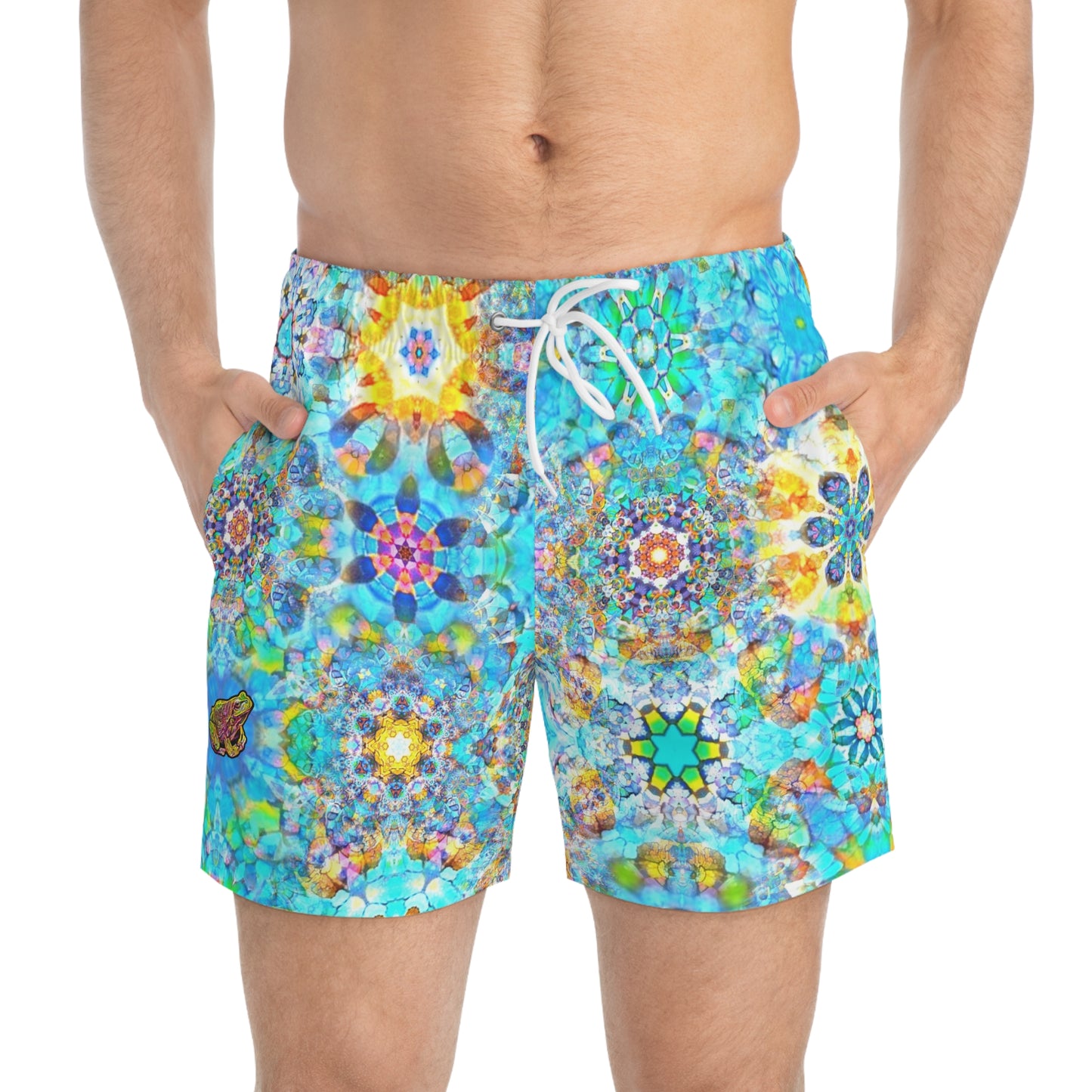 Galaxy Frog Cymatics Swim Trunks