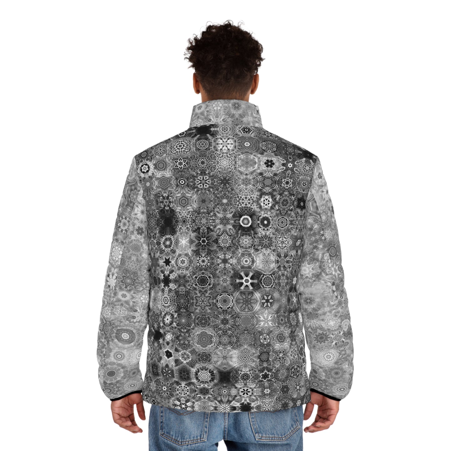 Galaxy Frog Men's Puffer Cymatics Jacket 0001