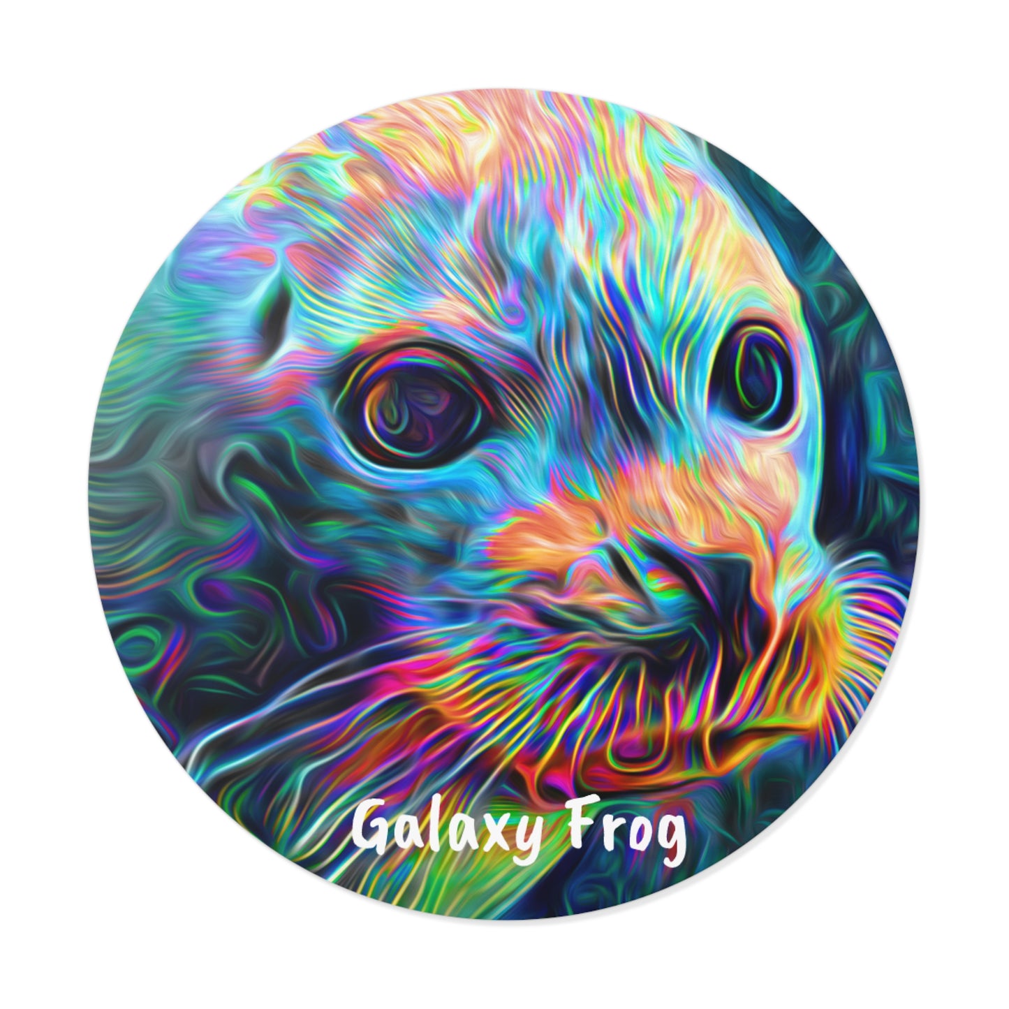 Galaxy Frog Seal Round Vinyl Stickers