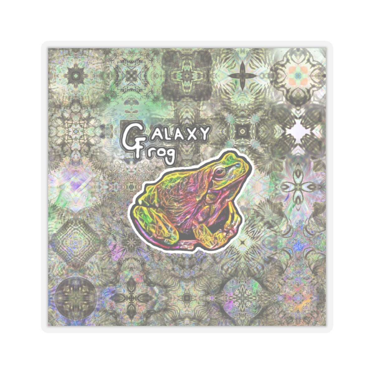 Galaxy Frog Fractal Cymagic Kaleidoscape Stickers