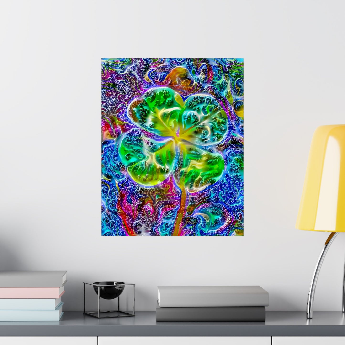 Up All Night to Get Lucky 4-Leaf Clover Premium Matte vertical posters