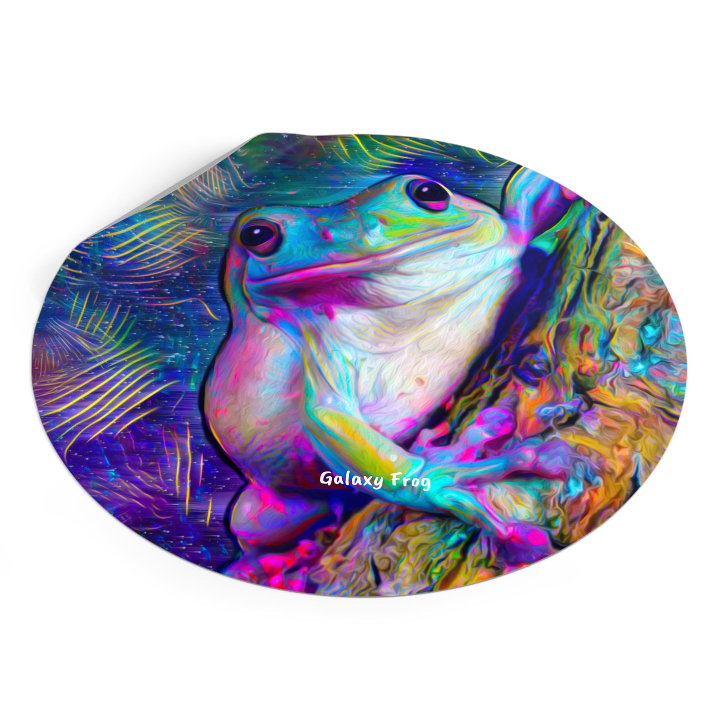 Galaxy Frog Frog Round Vinyl Stickers