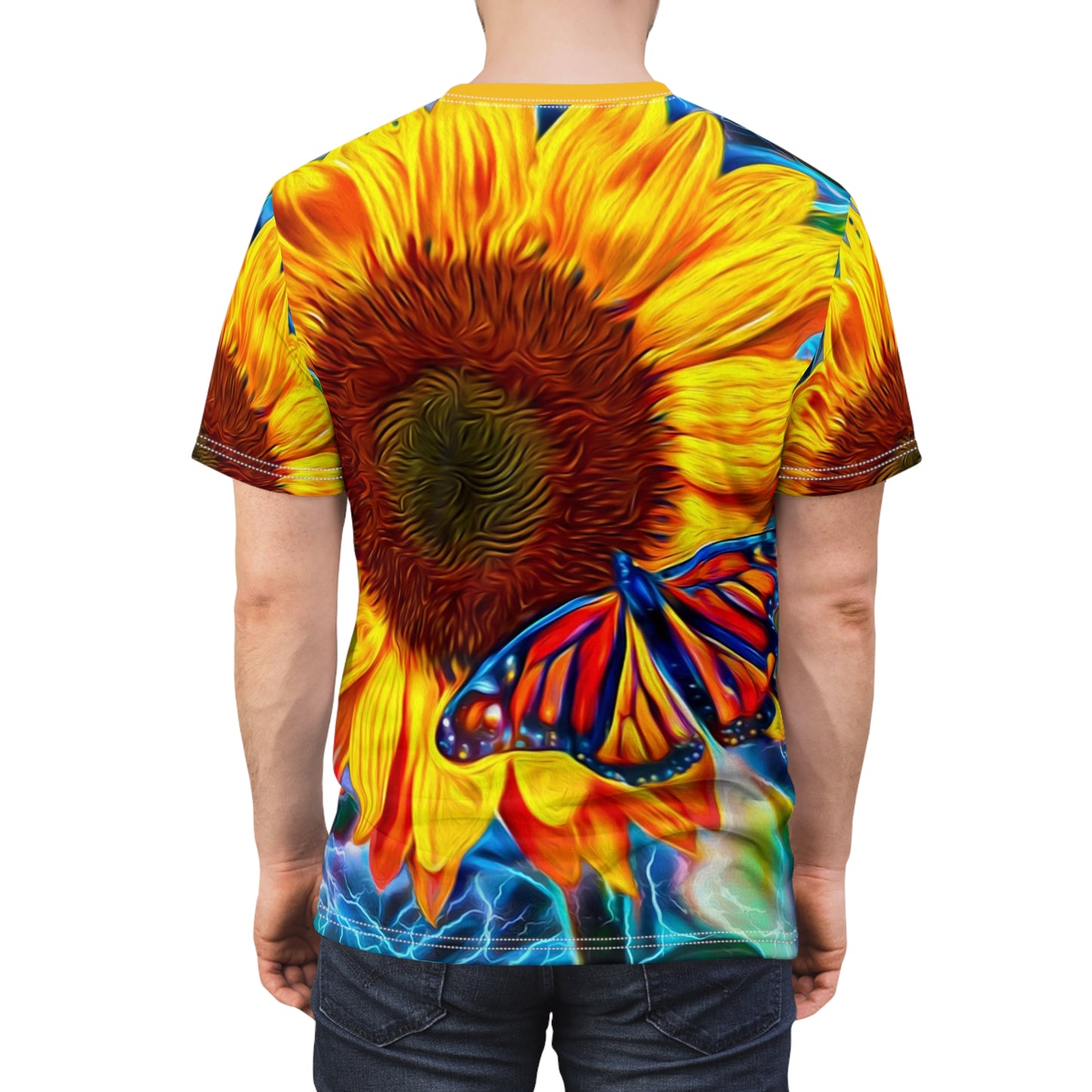 Lightning Sunflower Unisex AOP Cut & Sew Tee