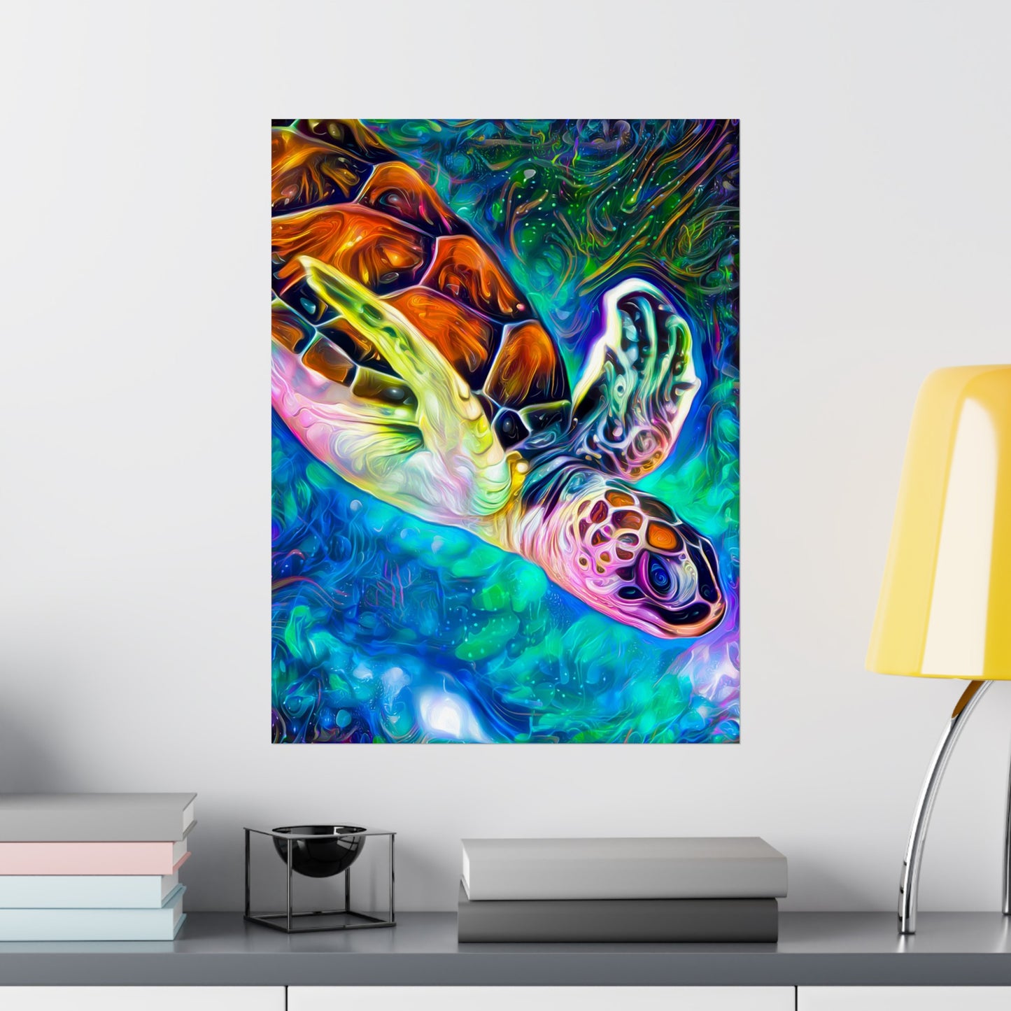 Diving into Dreams Turtle Premium Matte vertical posters